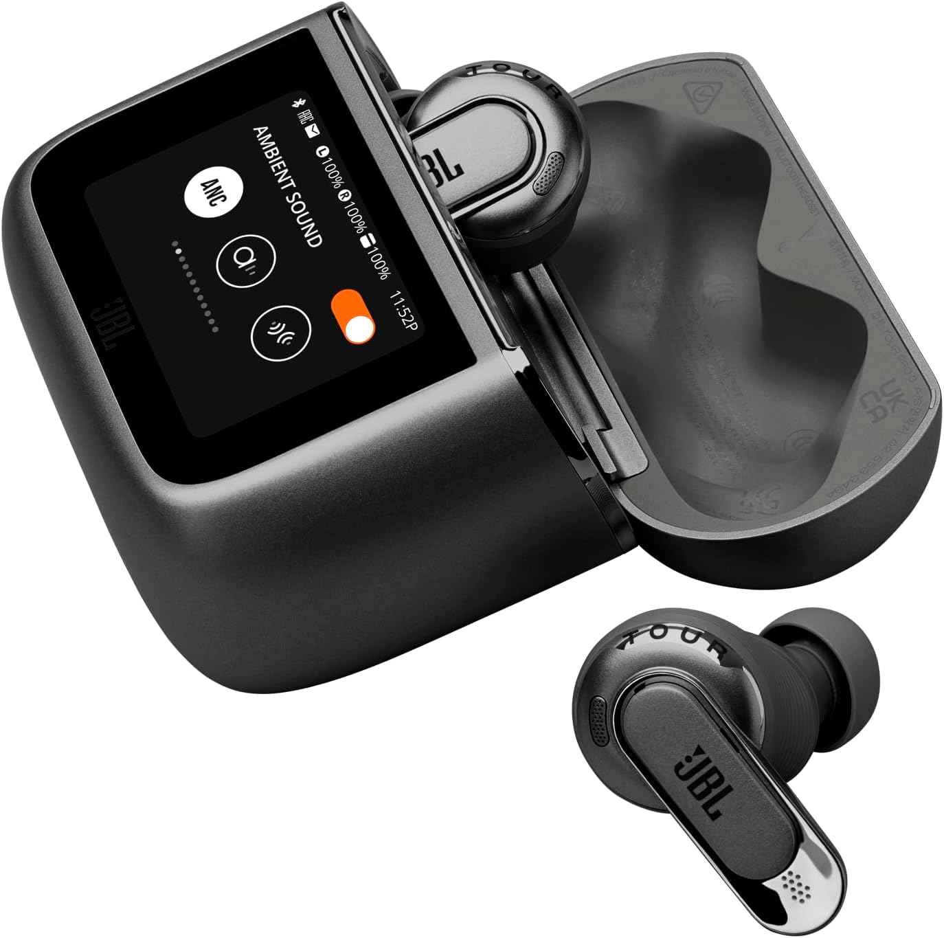 JBL Tour Pro 3 - True Wireless Noise Cancelling Earbuds with Smart Charging Case  Legendary Pro Sound with Hybrid Dual-Driver  Spatial 360 Sound with Head Tracking (Black)