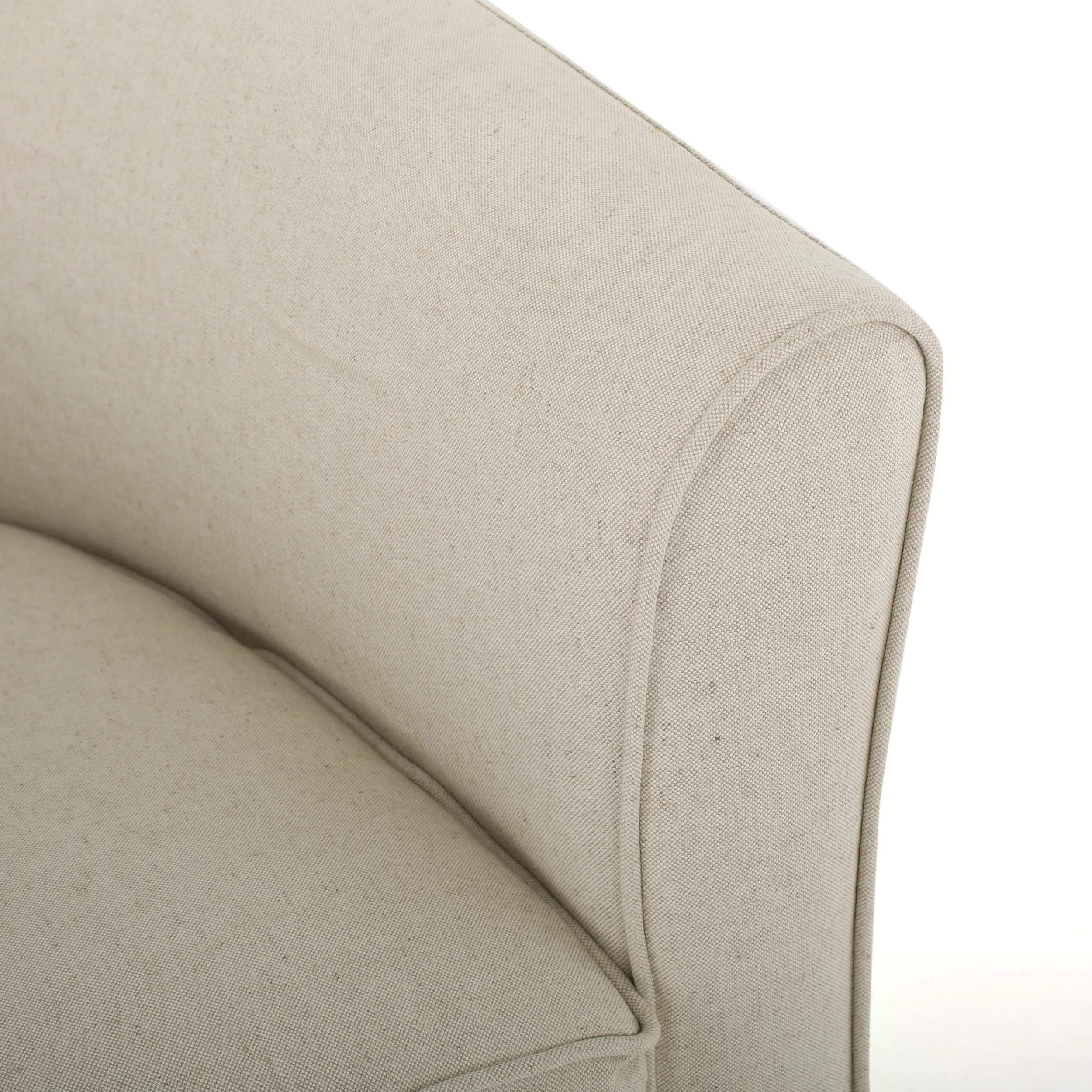Tiffin Contemporary Upholstered Swivel Club Chair, Natural Fabric and Black(Fabric/Iron/Natural/Black) - Image 4