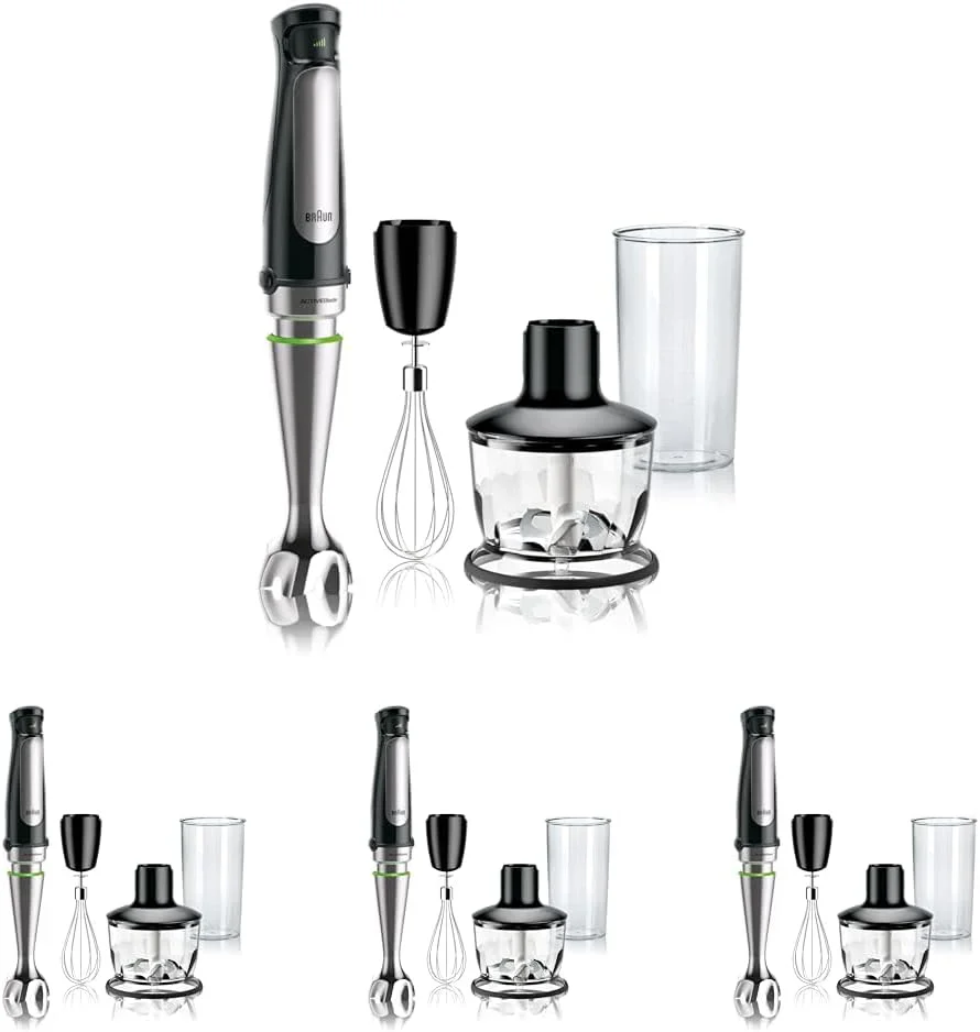 Braun MultiQuick 7 3-in-1 Immersion Blender with Food Processor –Powerful Handheld Electric Stick Blender - Emulsifier for Chopping, Beating & Whisking - Ideal for Soup, Puree, Smoothies & More