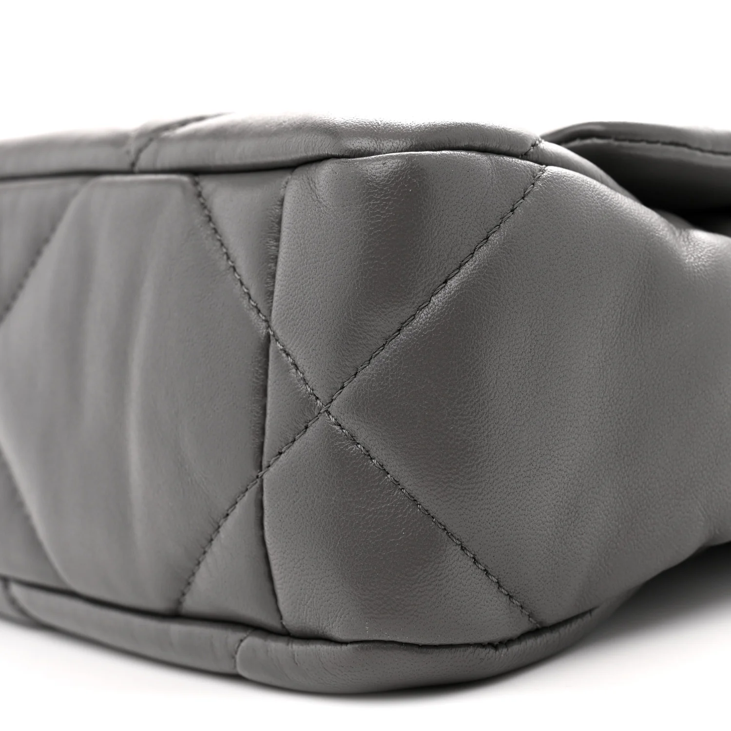 Lambskin Quilted Medium Chanel 19 Flap Dark Grey