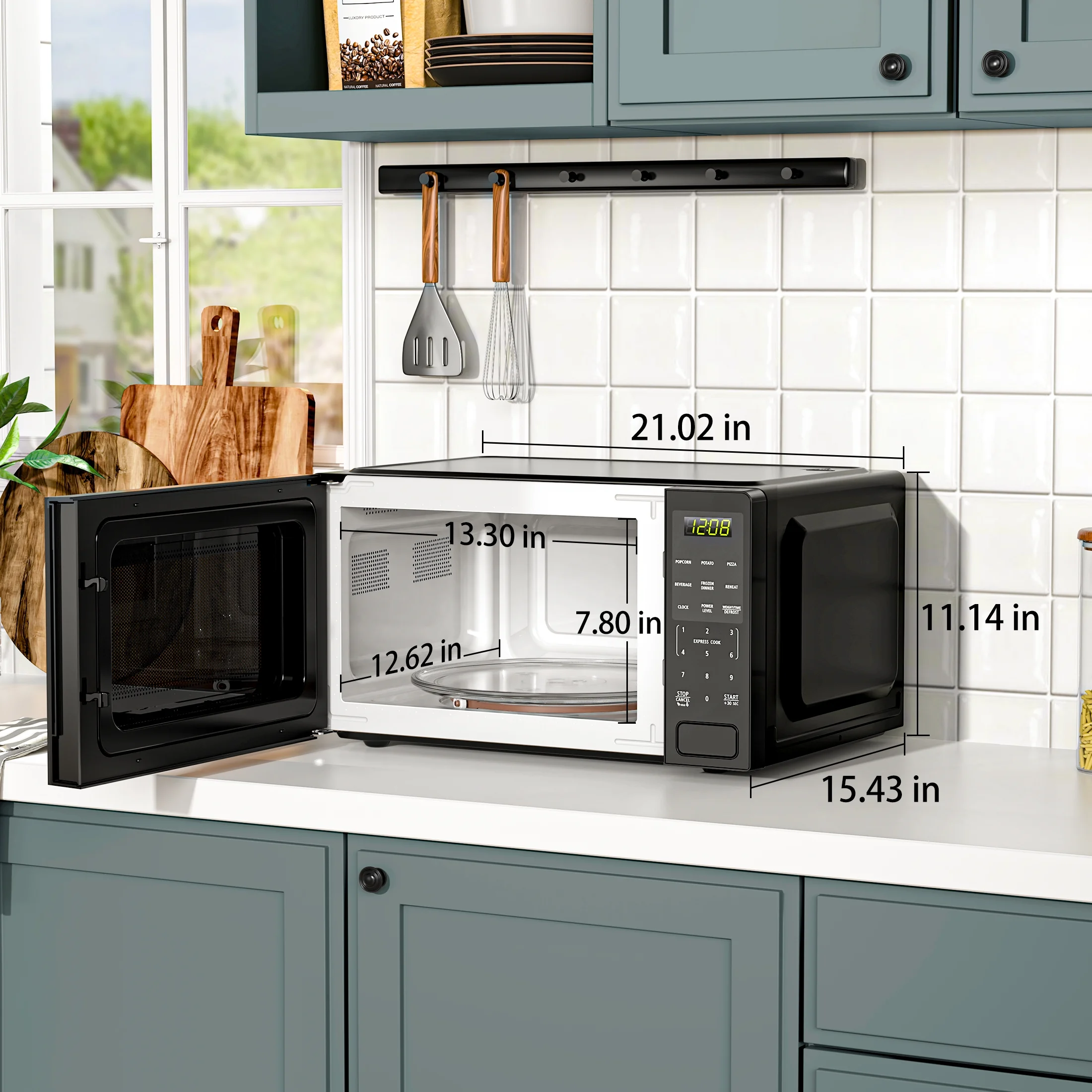 Mainstays 1.1 cu ft Countertop Microwave Oven, 1000 Watts, Black