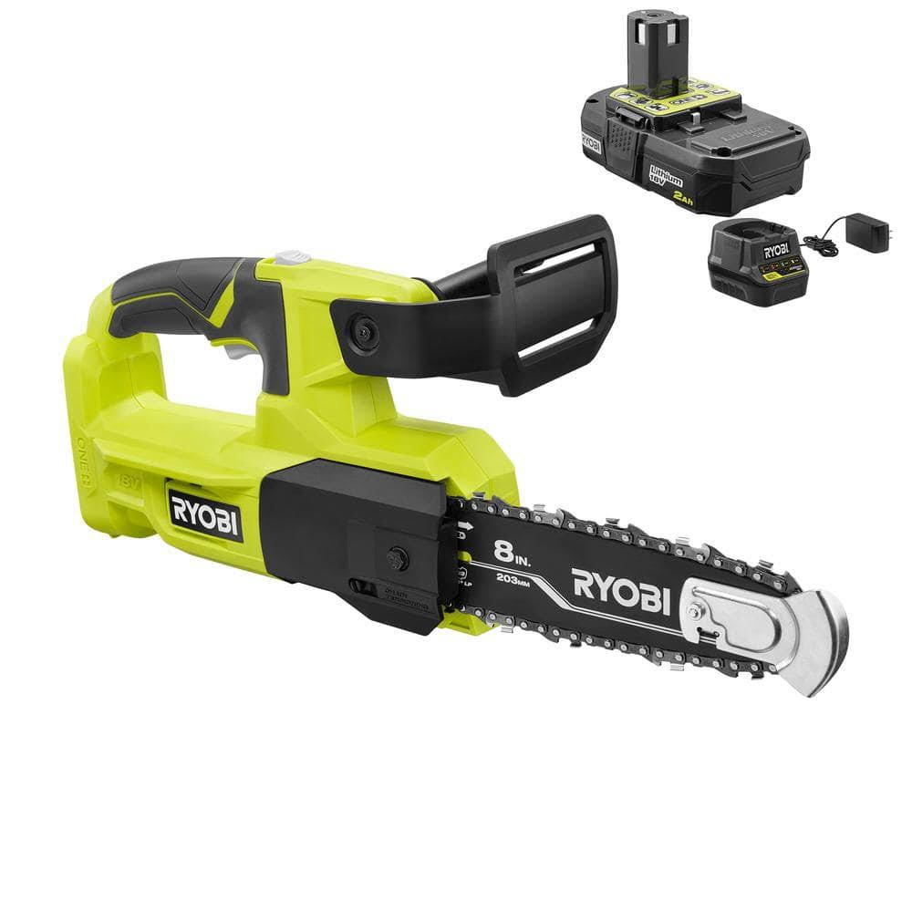 Ryobi One+ 18V 8 in. Battery Pruning Chainsaw with 2.0 Ah Battery and Charger