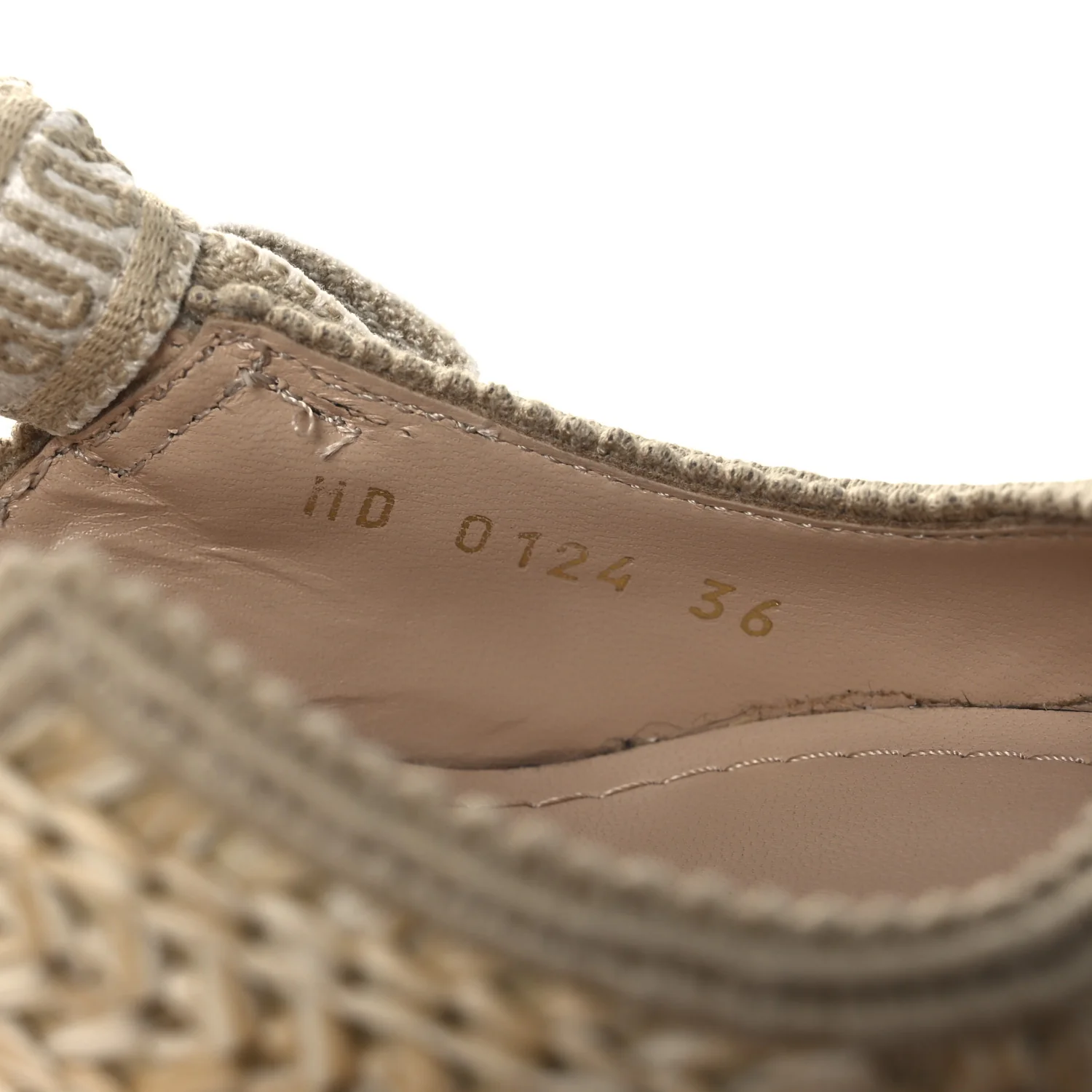 Raffia Embroidered J'Adior Slingback 65mm Pumps 36 Taupe