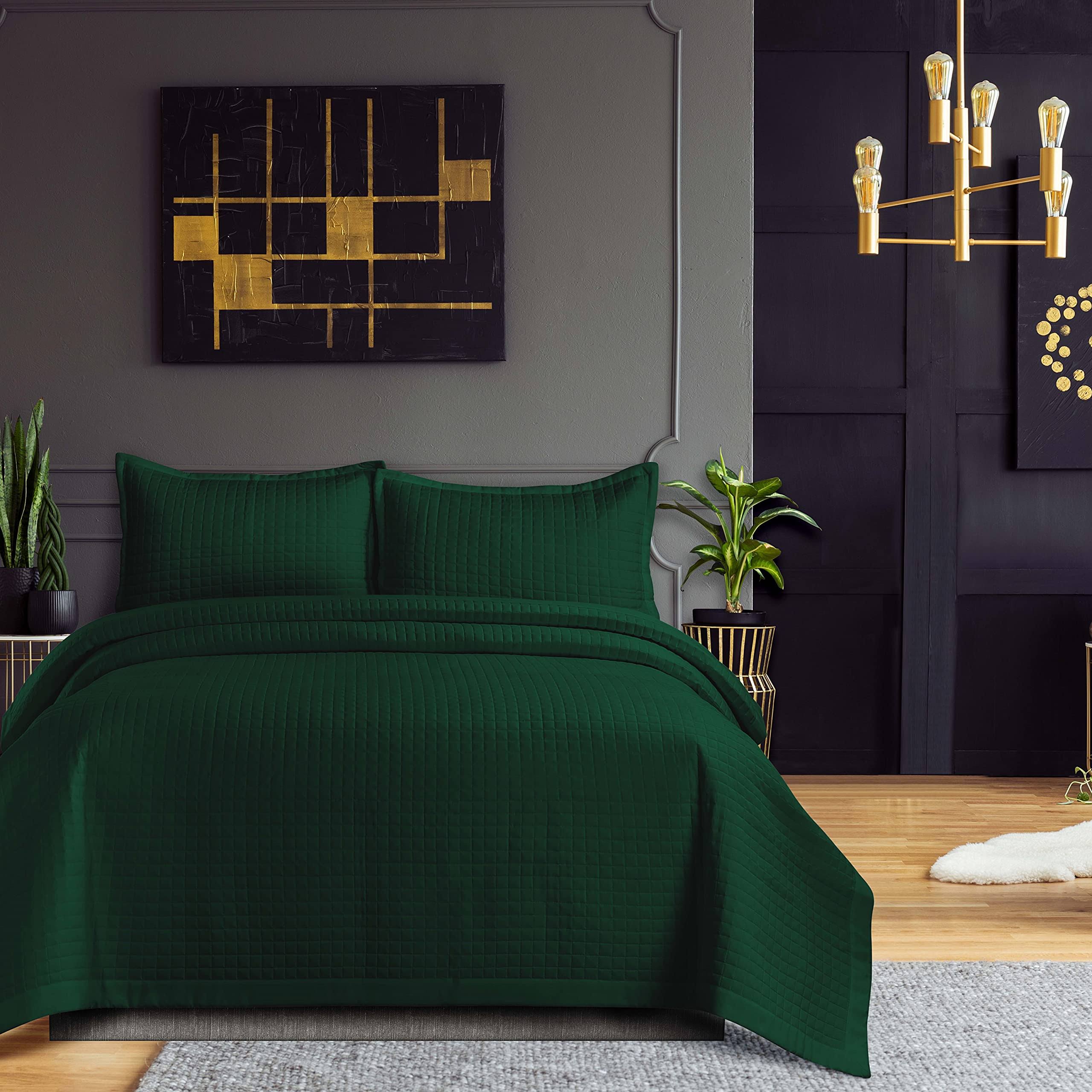 Tribeca Living Naples Oversized Quilt Set, Green, Queen