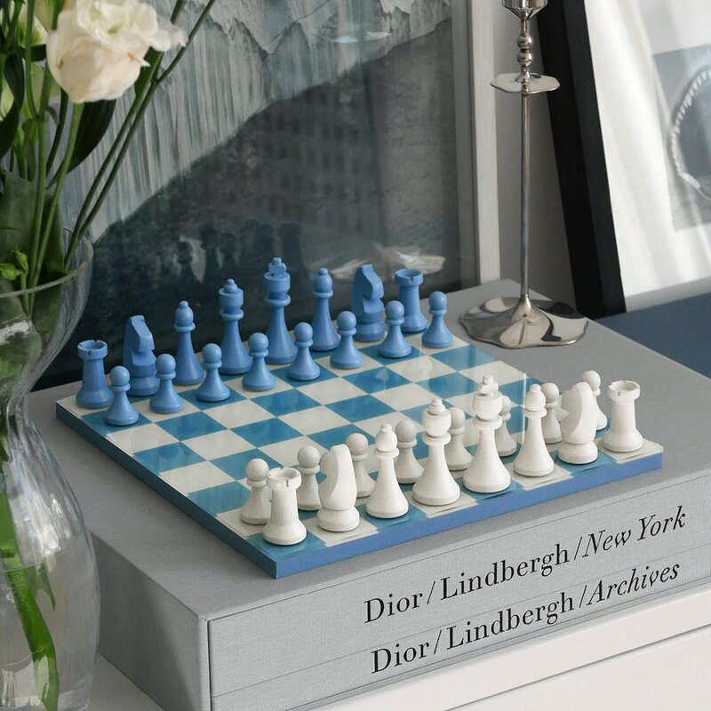 Klassisk sjakkspill dusty blue