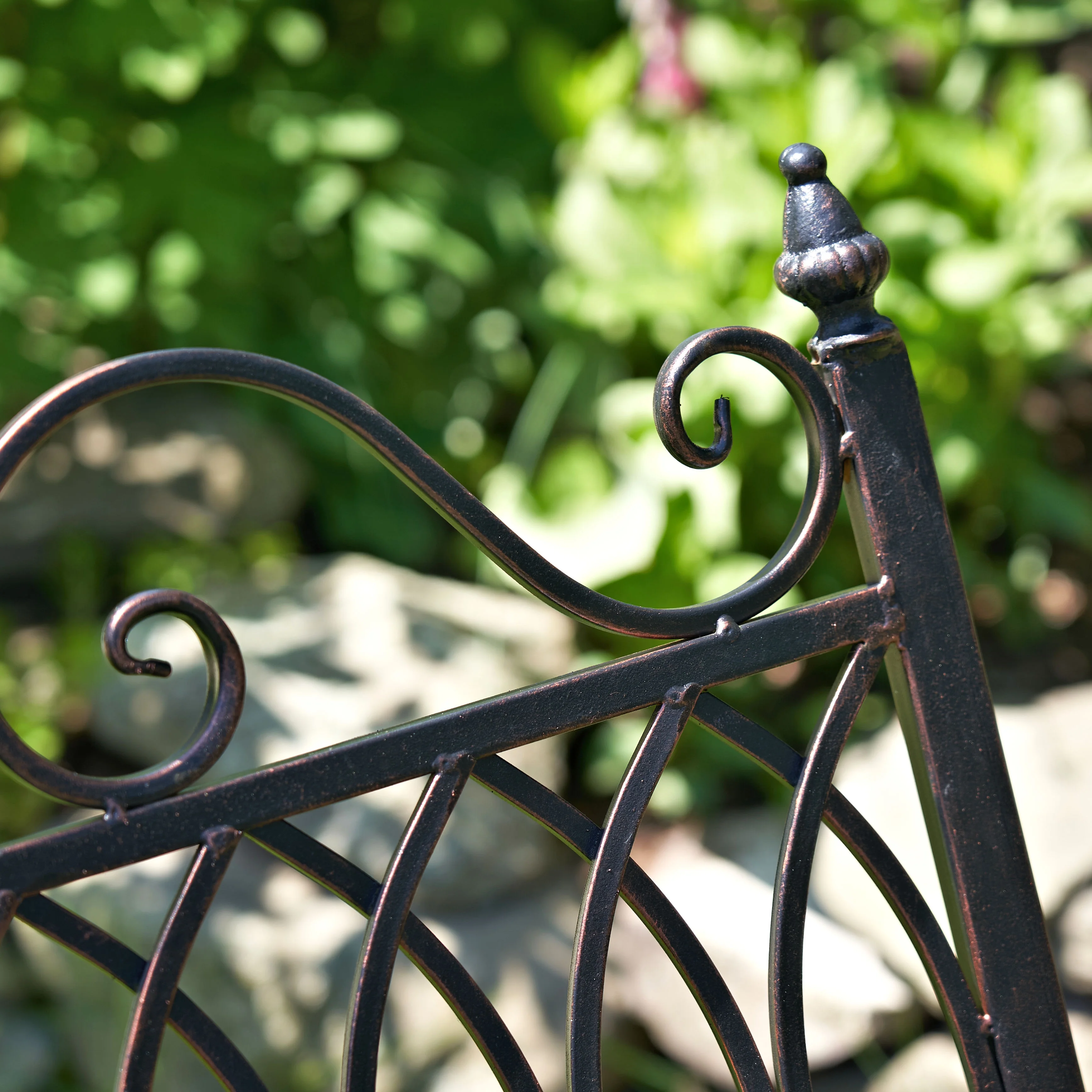 Outdoor Metal Rocking Arm Chair/Bench (Bench, Bronze)(Bench/Bronze) - Image 7
