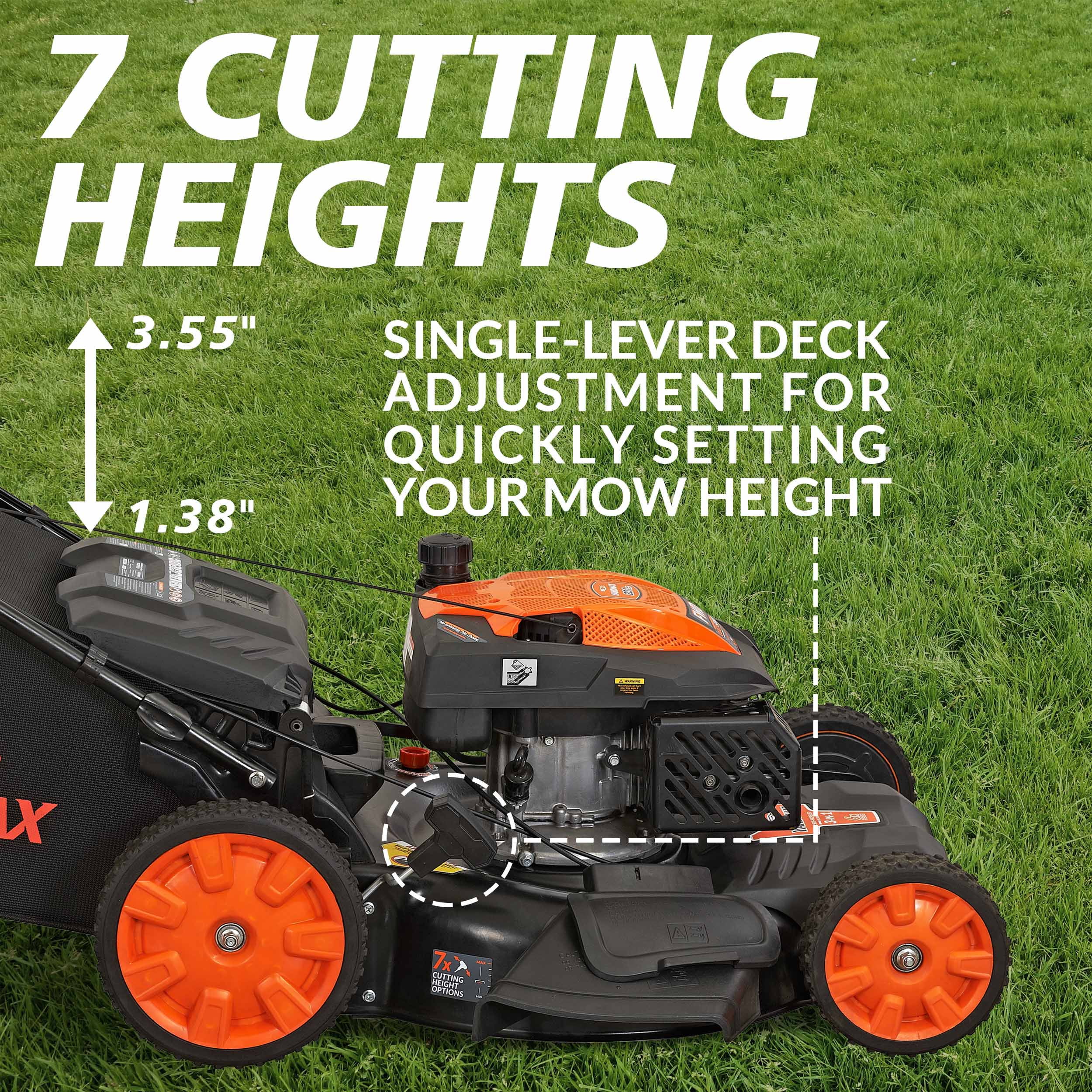 22" Self Propelled Lawn Mower with Seven Cutting Heights - Image 9