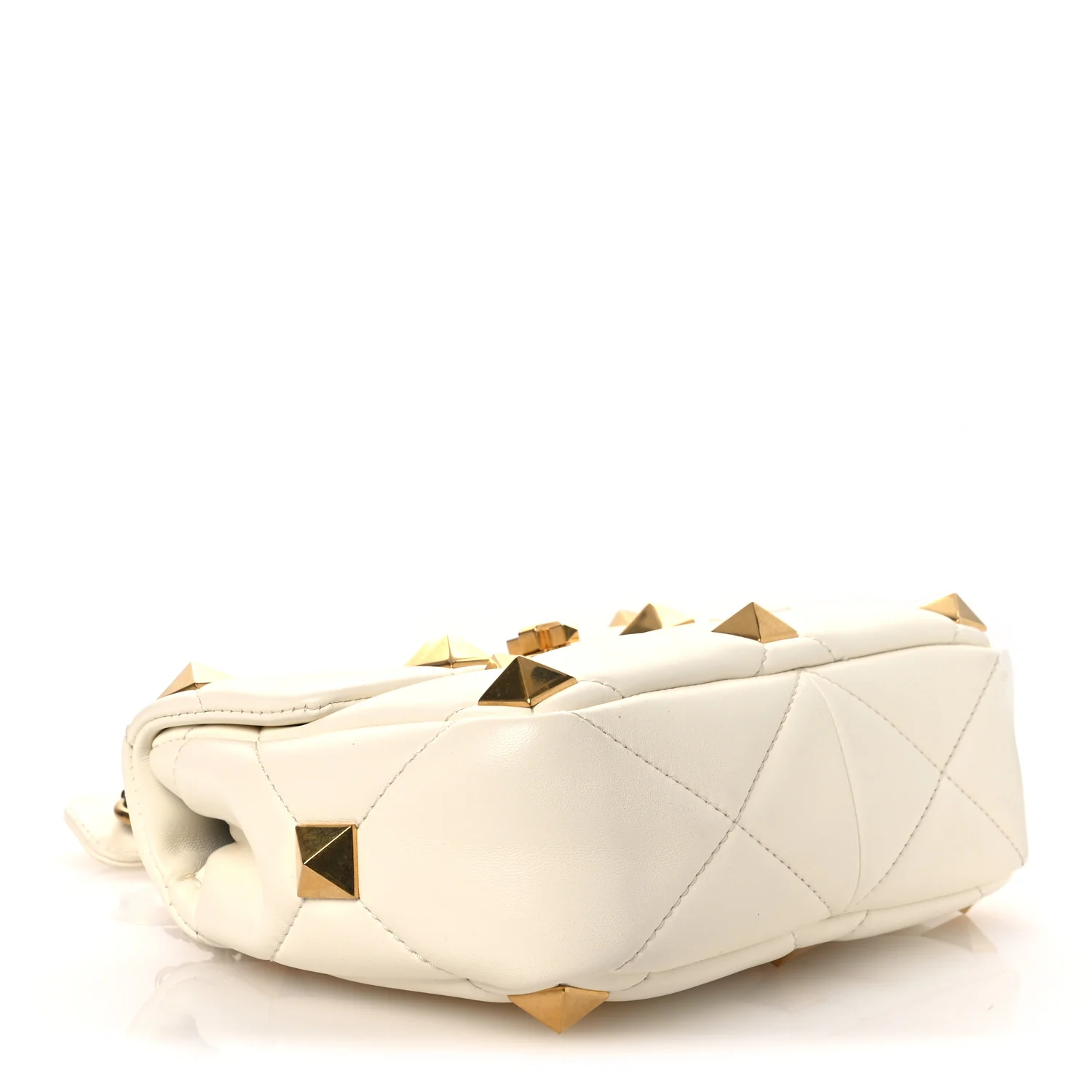 Nappa Medium Roman Stud Shoulder Bag Ivory