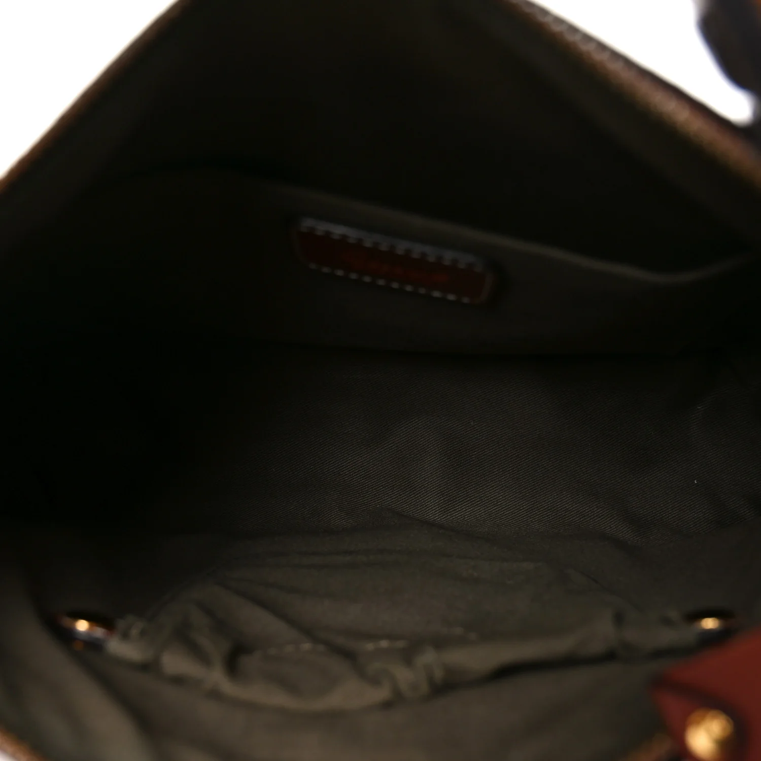 Calfskin Marcie Top Handle Bag Sepia