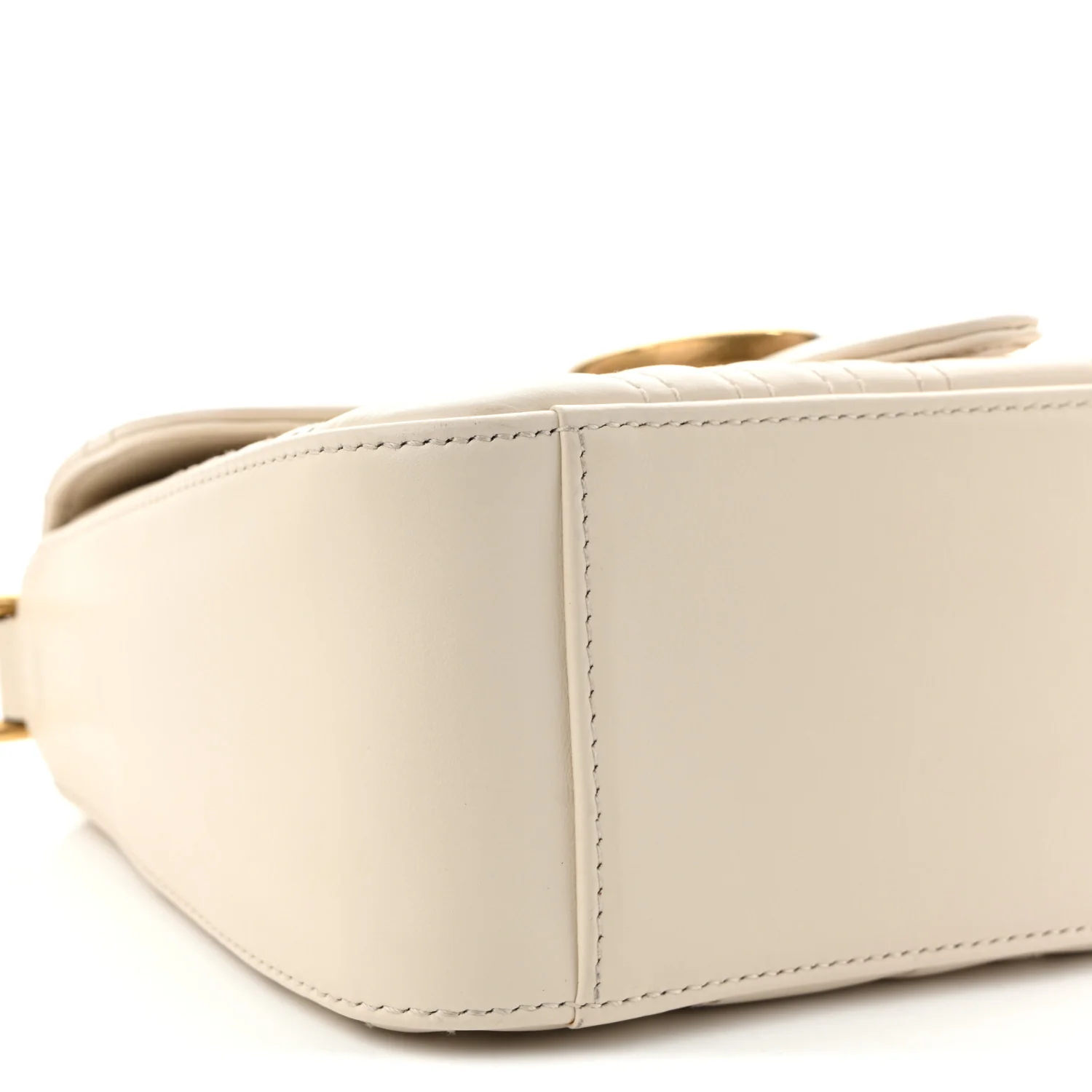 Calfskin Matelasse Mini GG Marmont Top Handle Shoulder Bag White
