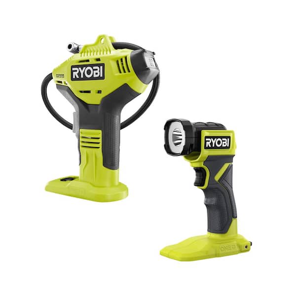 ONE+ 18V Cordless 2 Tool Combo Kit with High Pressure Inflator with Digital Gauge and Cordless LED Light (Tools Only)