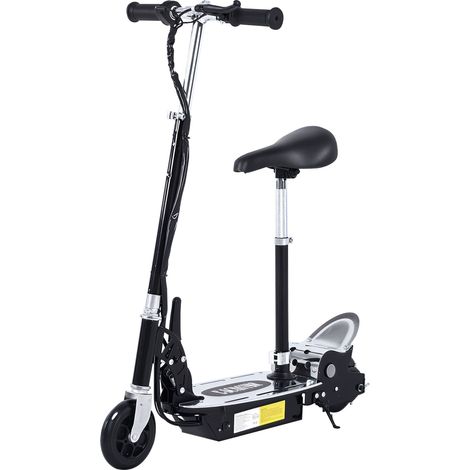 Trottinette électrique pliable HOMCOM 120W pour enfants de 7 à 12 ans, guidon et hauteur de selle réglables, vitesse maximale de 10 km/h, noire — vue 1