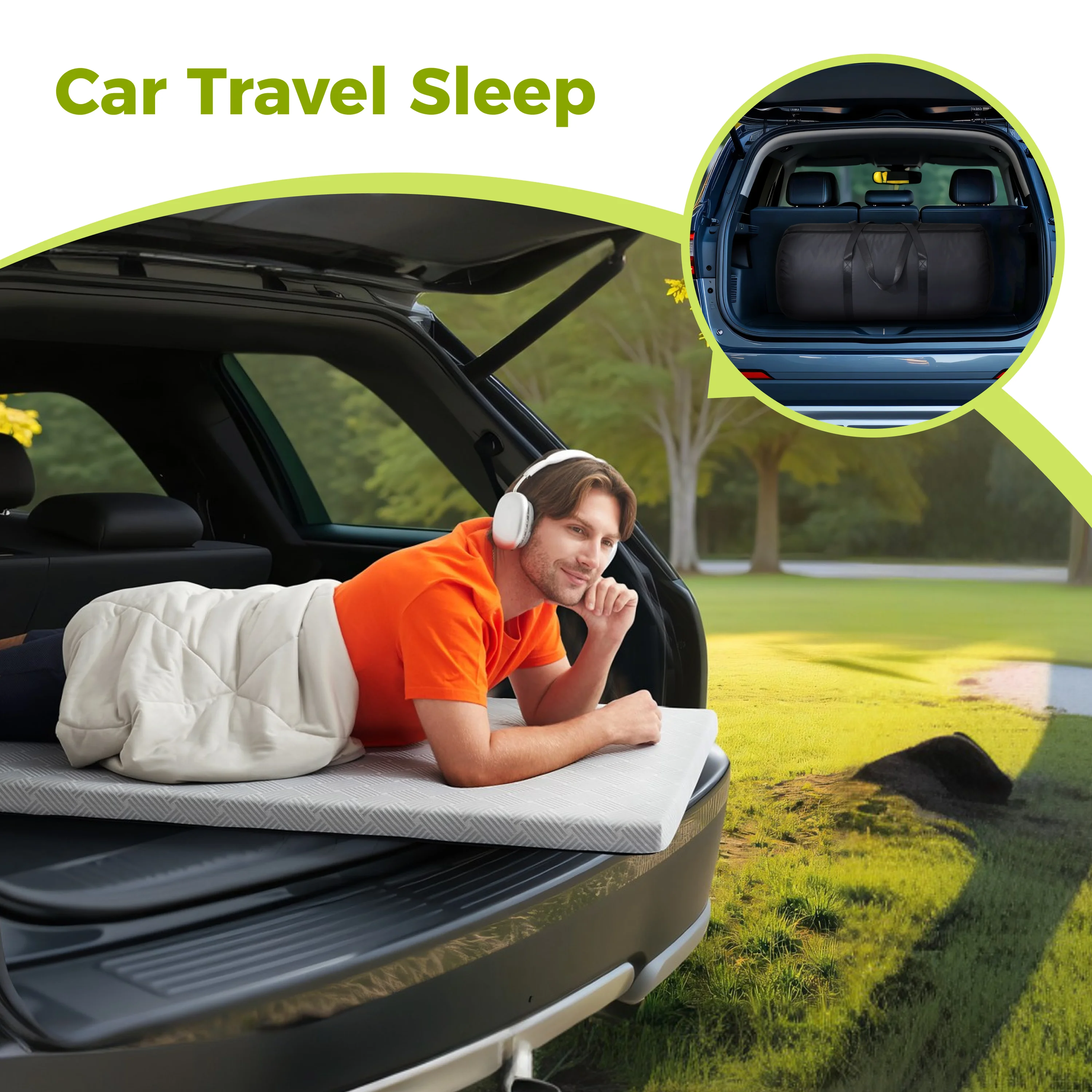 Camping Mattress for Hot Sleeper, Waterproof Cooling Cover, Roll Up Foam Sleeping Pad with Storage Bag,Cot Mattress Topper for Summer Camping, Hiking,Car,Tent,Travel(75 x 30 x 2 inches)(Mattress Only) - Image 8