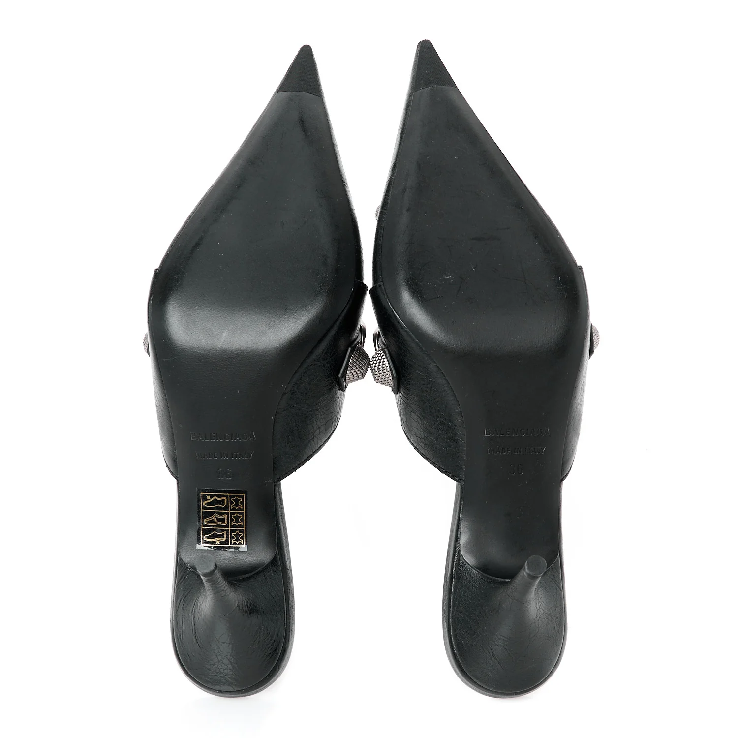 Agneau Arena Cagole 70mm Mules 36 Black