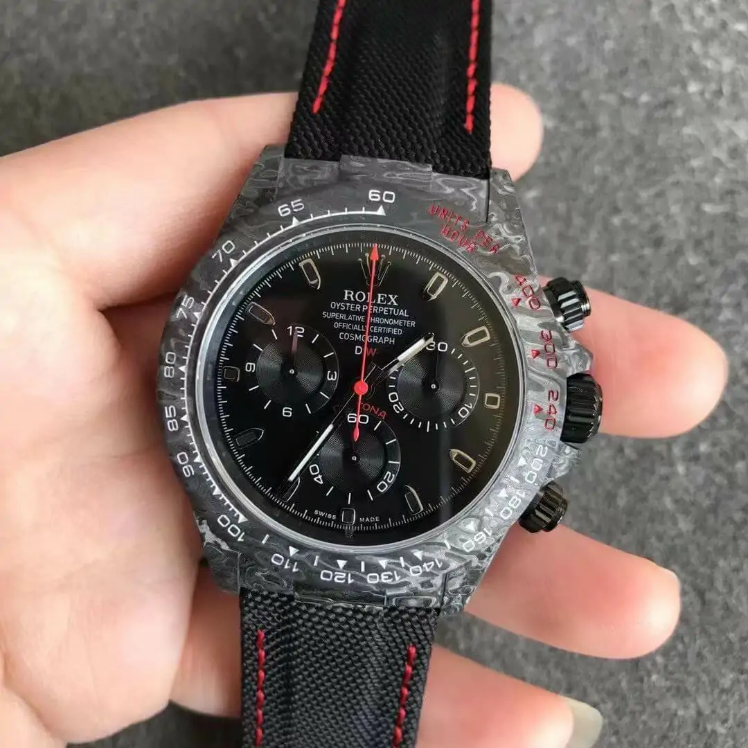 Rolex Daytona Cosmograph Carbon Fiber Diw Customized Version Noob Factory Black Dial