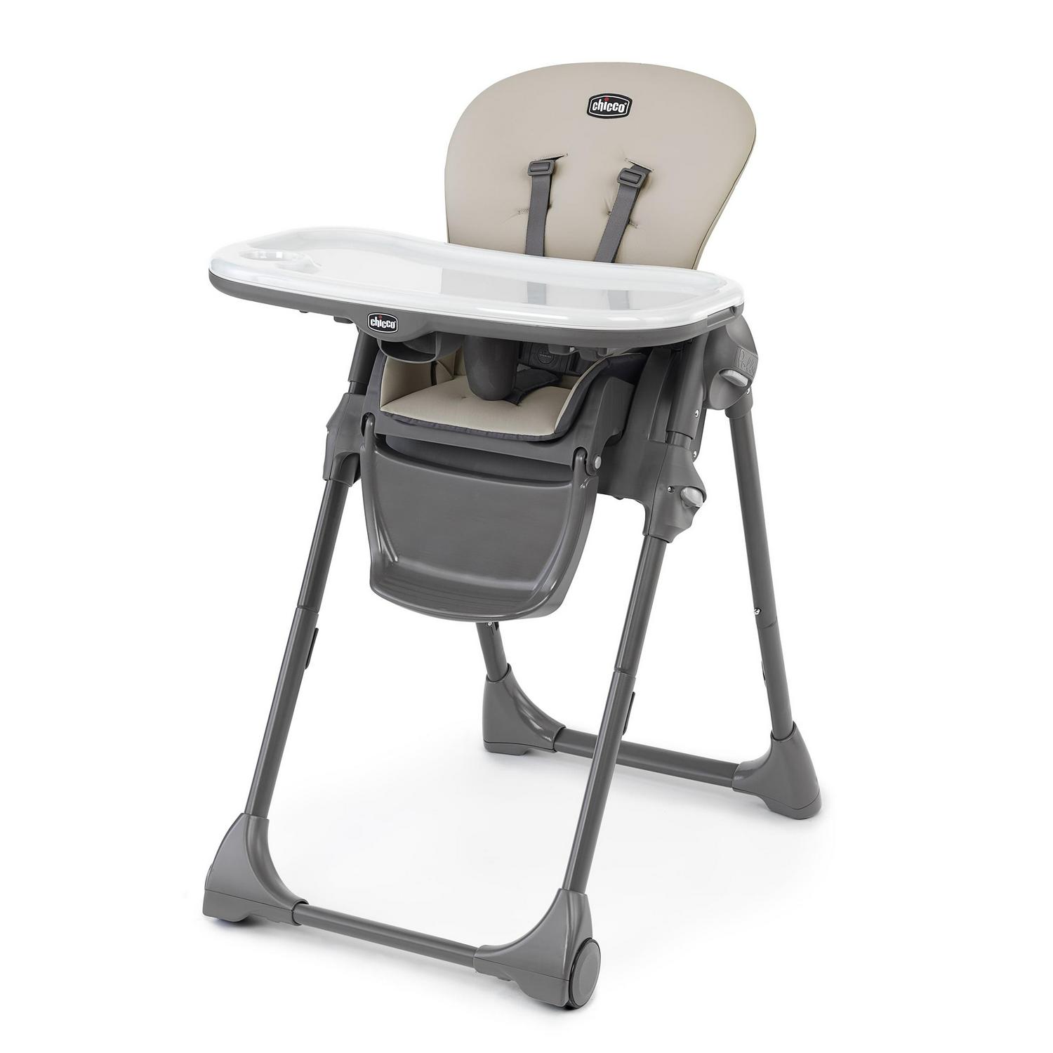 Chicco Polly Space - Saving Fold Easy Clean Highchair - Taupe (Beige). New