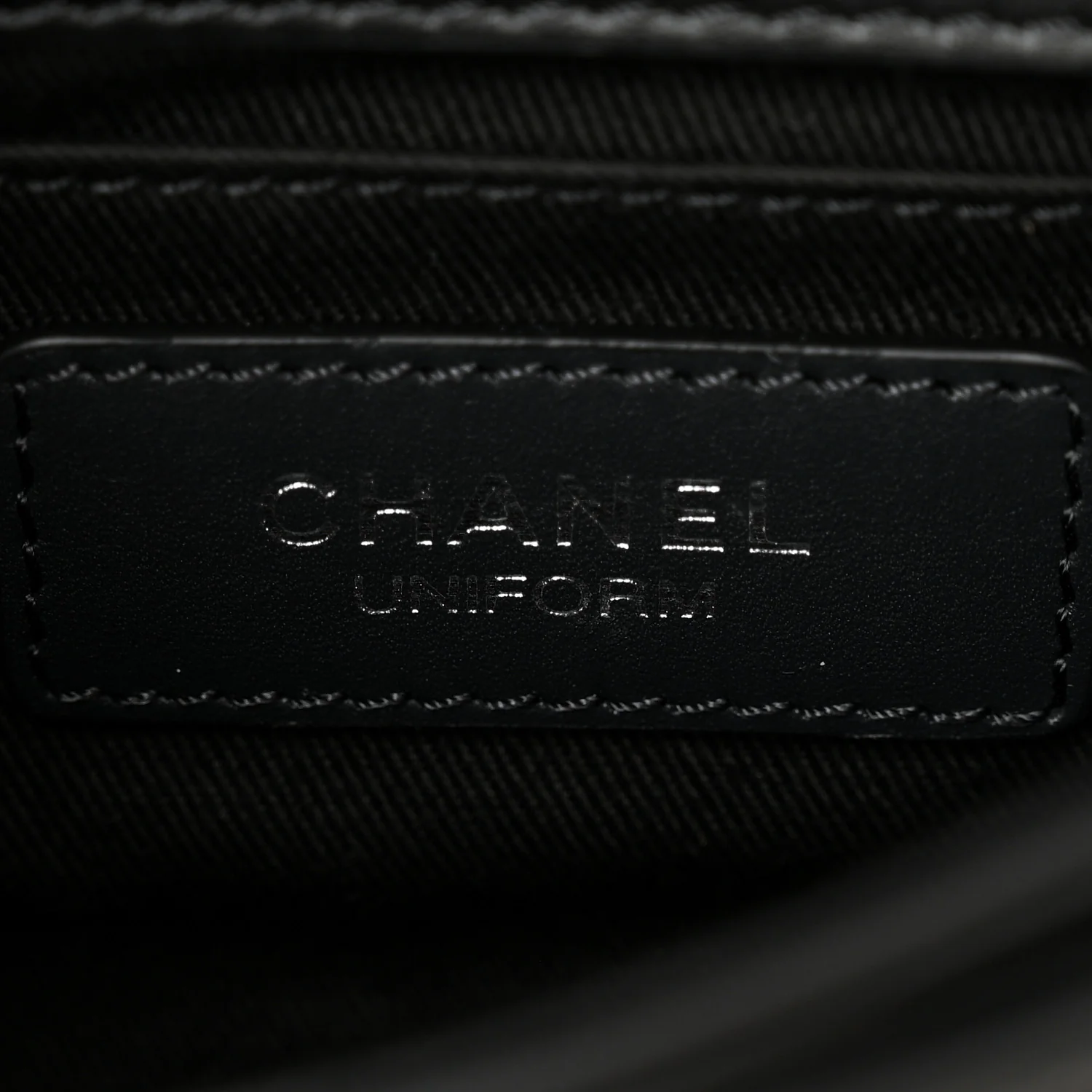 Calfskin Quilted CC Uniform Flap Belt Bag Black