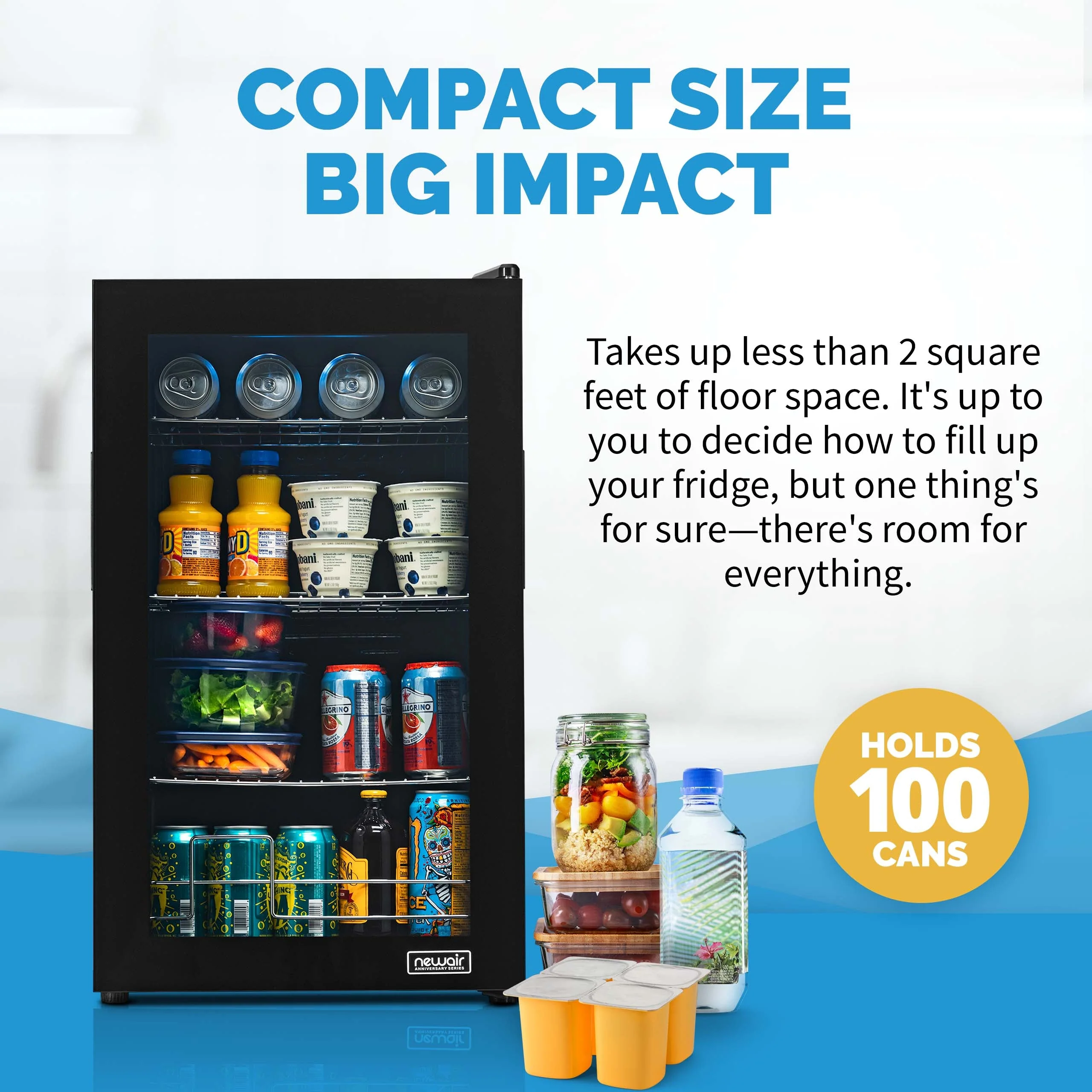 Newair Limited Edition 100-Can Anniversary Beverage Fridge - 16.93