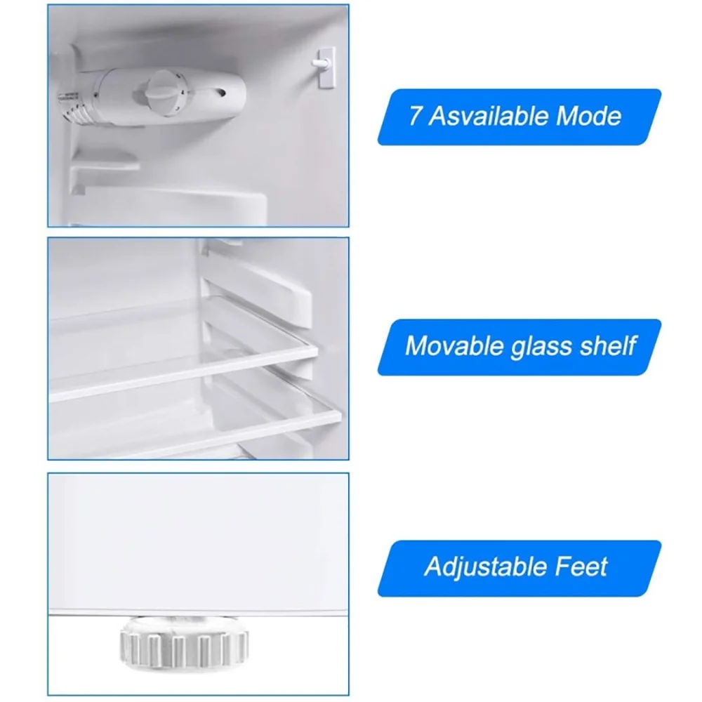 2 Doors Cold-rolled Sheet Compact Refrigerator-White, Fridge with Freezer, Fridge, Adjustable Thermostat - Image 8
