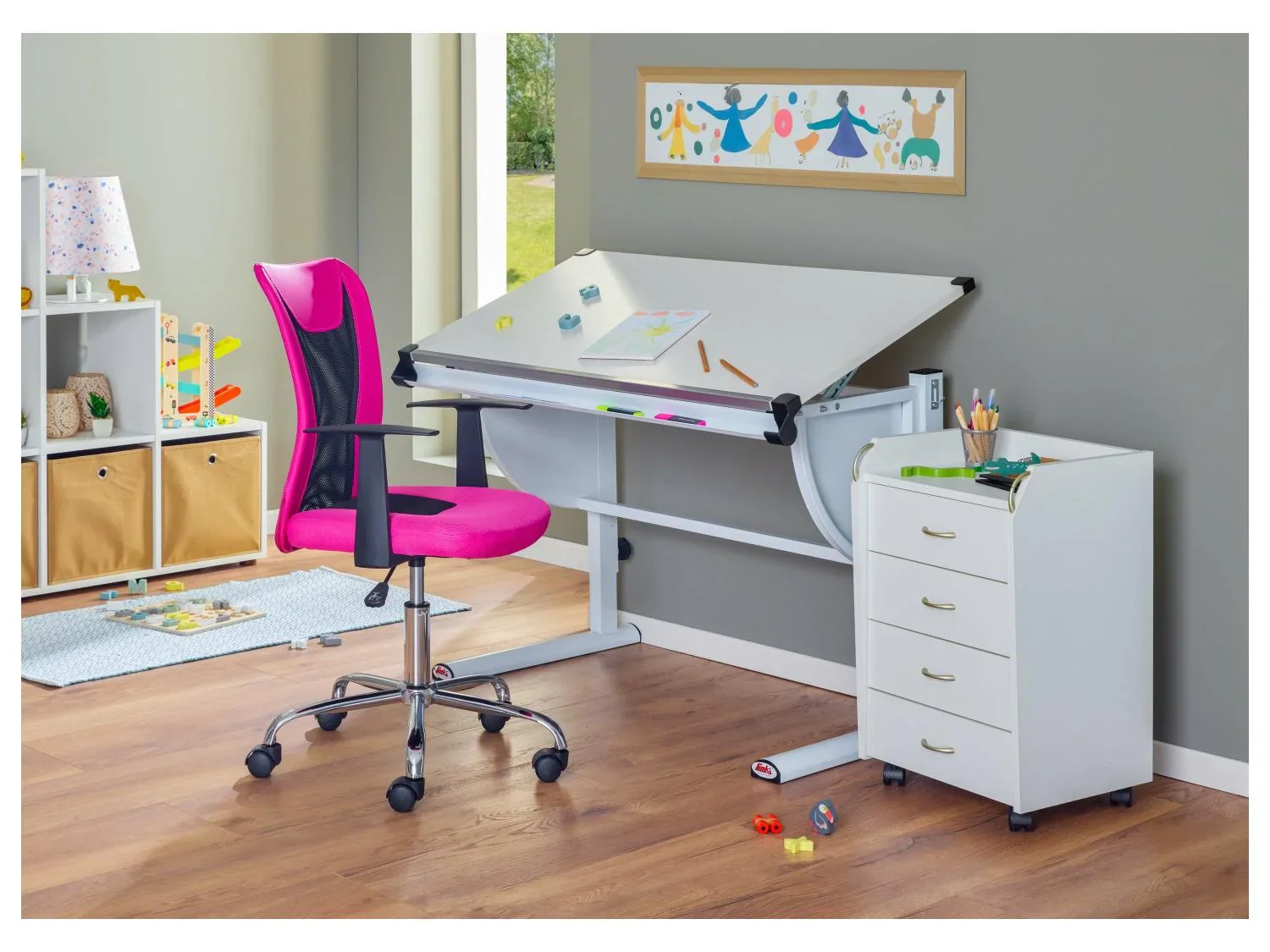 Inter Link Bureau Matts 3 en 1, 118 x 63-93 x 73 cm, blanc