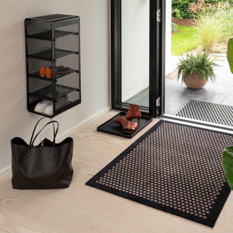 Dot gulvmatte 130x90 cm svart/sand