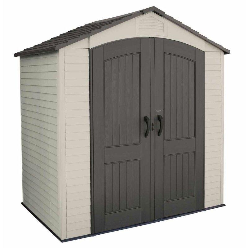 Abri de rangement en plastique de 2,13 m de large x 1,40 m de profondeur