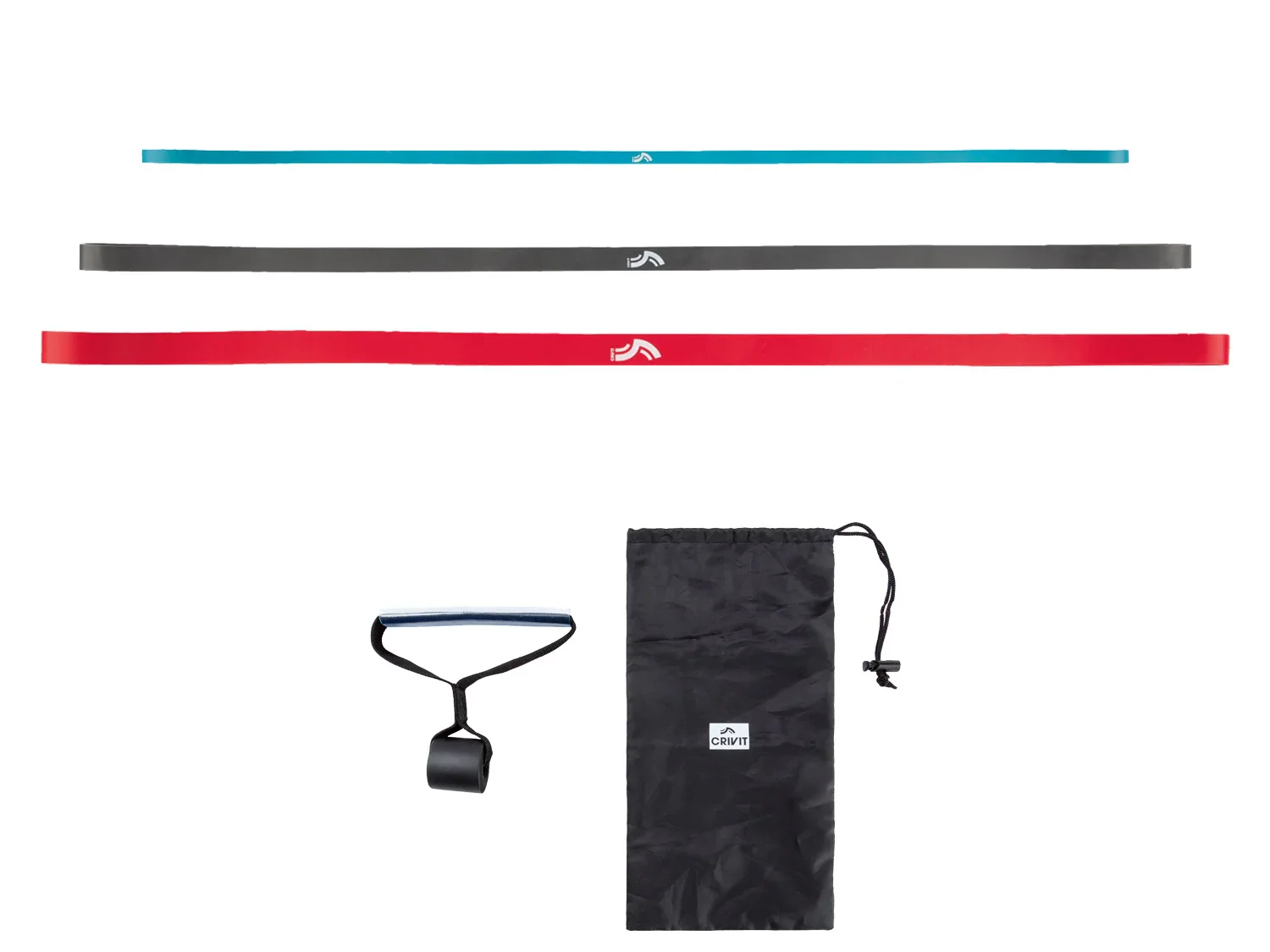 CRIVIT Set de 3 bandes lastiques de musculation, avec ancre de porte