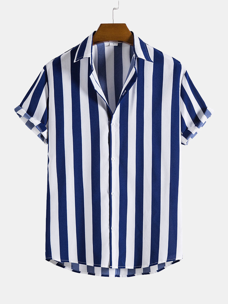 Chemises en coton à larges rayures