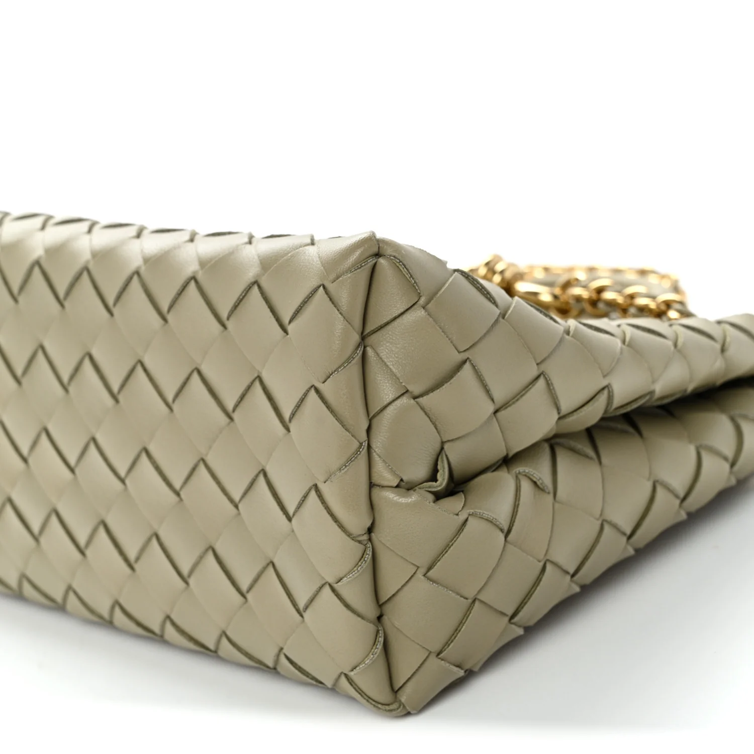Nappa Intrecciato Small Andiamo With Chain Shoulder Bag Travertine