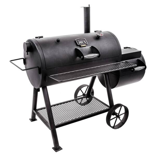 Highland Reverse Flow Offset Charcoal Smoker and Grill in Black with 900 sq. in. Cooking Space - Image 8