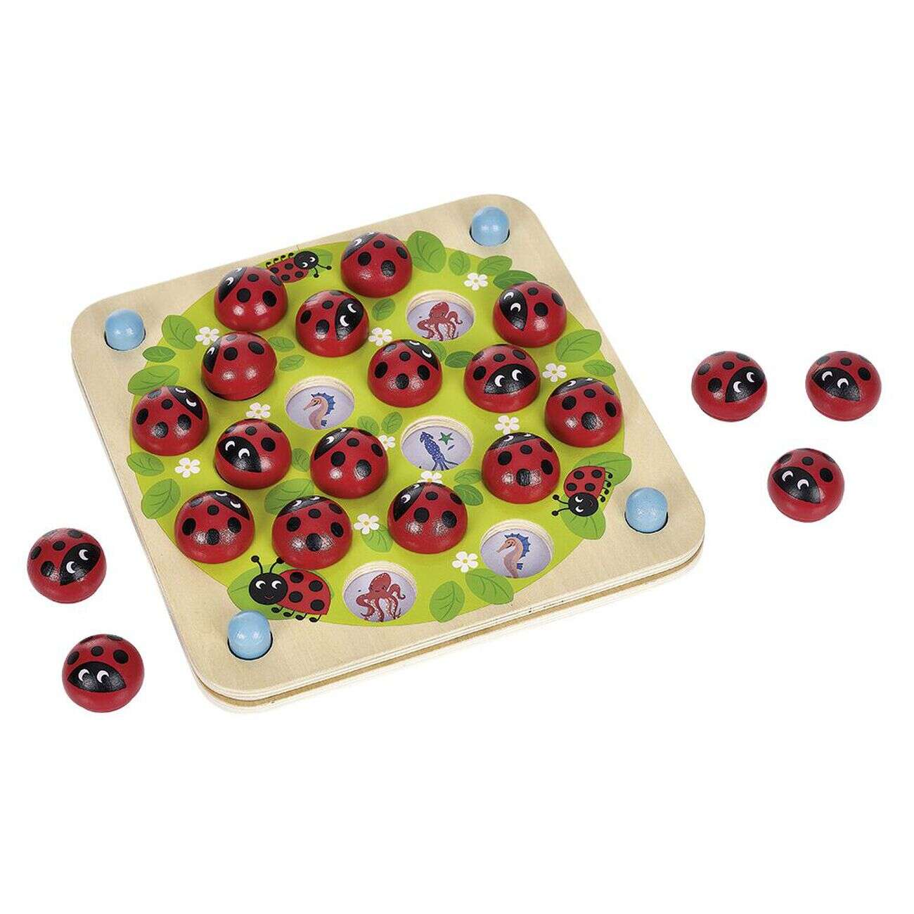 Jeu de mémoire coccinelle en bois - 27 pièces