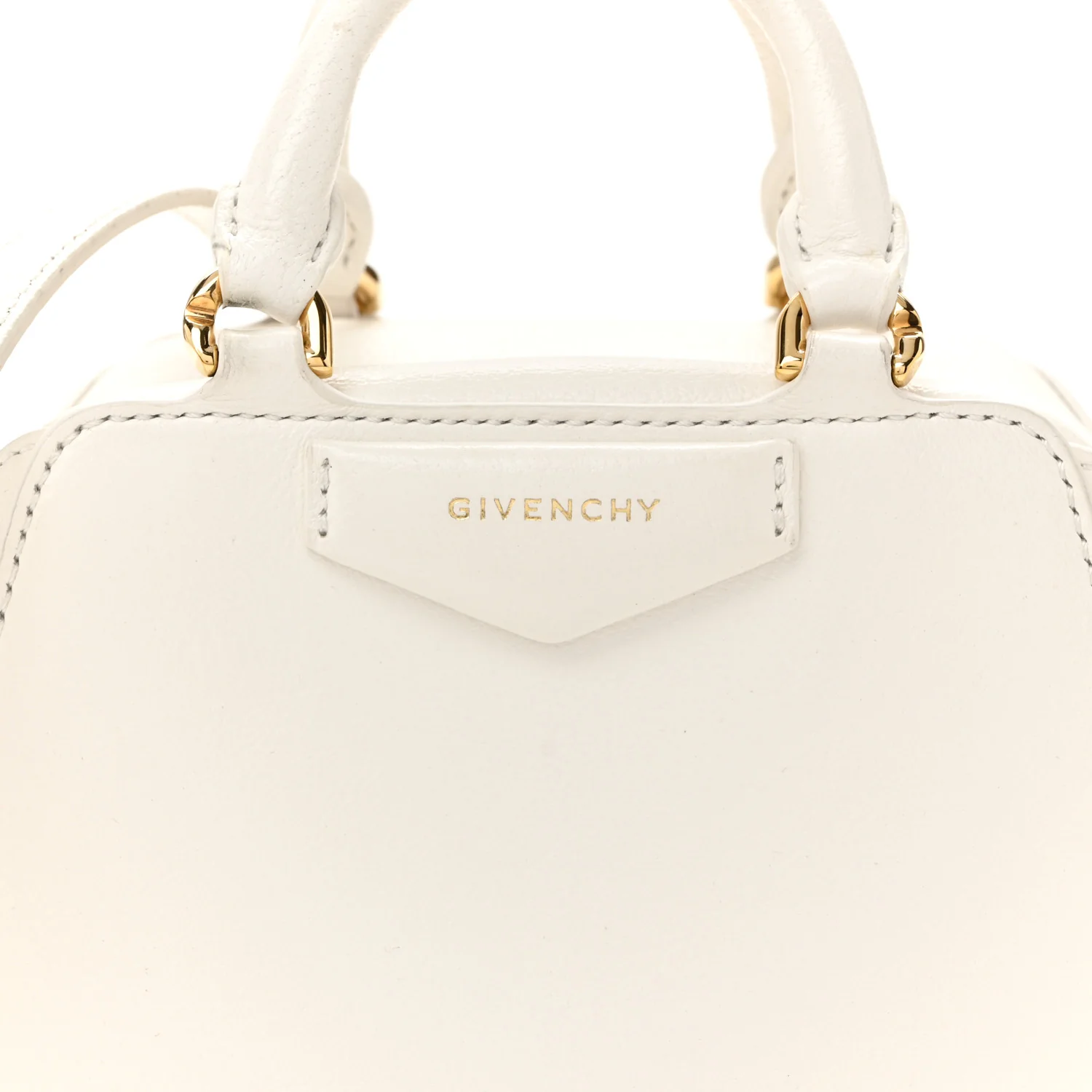 Tumbled Buffalo Micro Antigona Cube Bag White