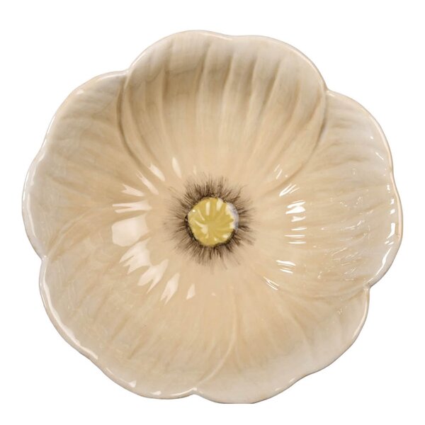 Poppy valmue skål M 18x6,5 cm beige