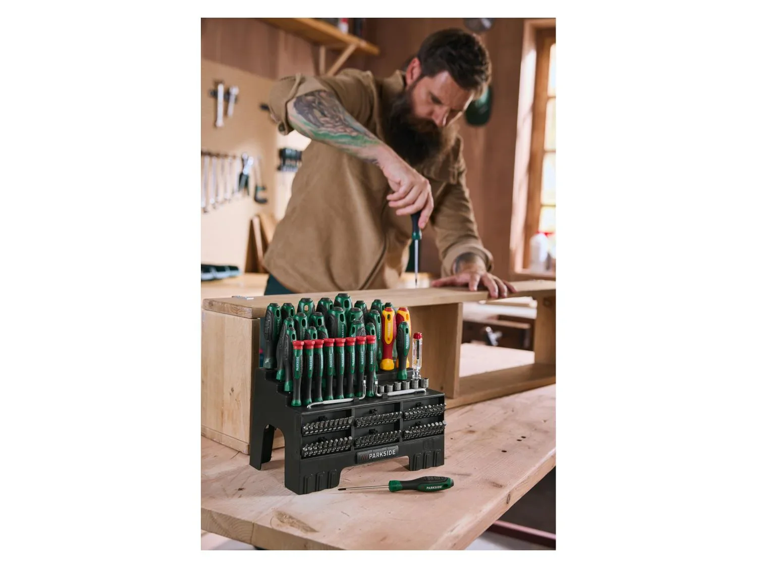 PARKSIDE Set de tournevis et embouts, 101 pices