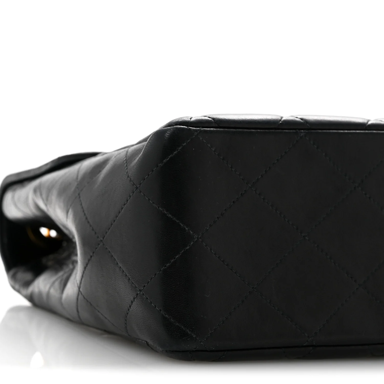 Lambskin Quilted XL Jumbo Single Flap Black