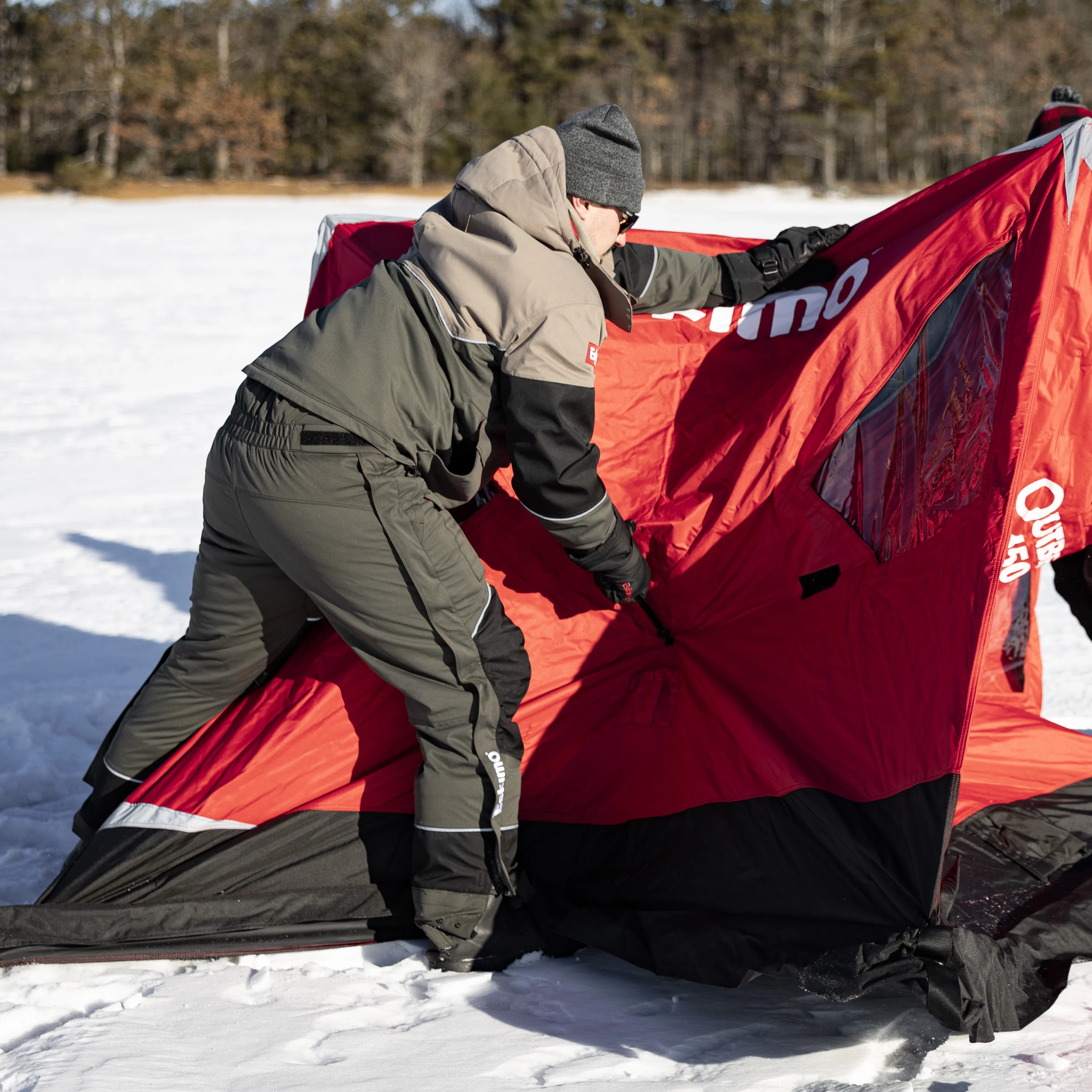Outbreak 450XDP, Pop-Up Portable Ice Fishing Shelter, 4-5 Person, Red/Black, 50450 - Image 7