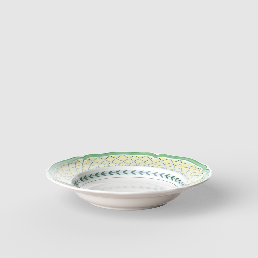 French Garden Soup bowl - Multi-colored, 9'', Premium Porcelain
