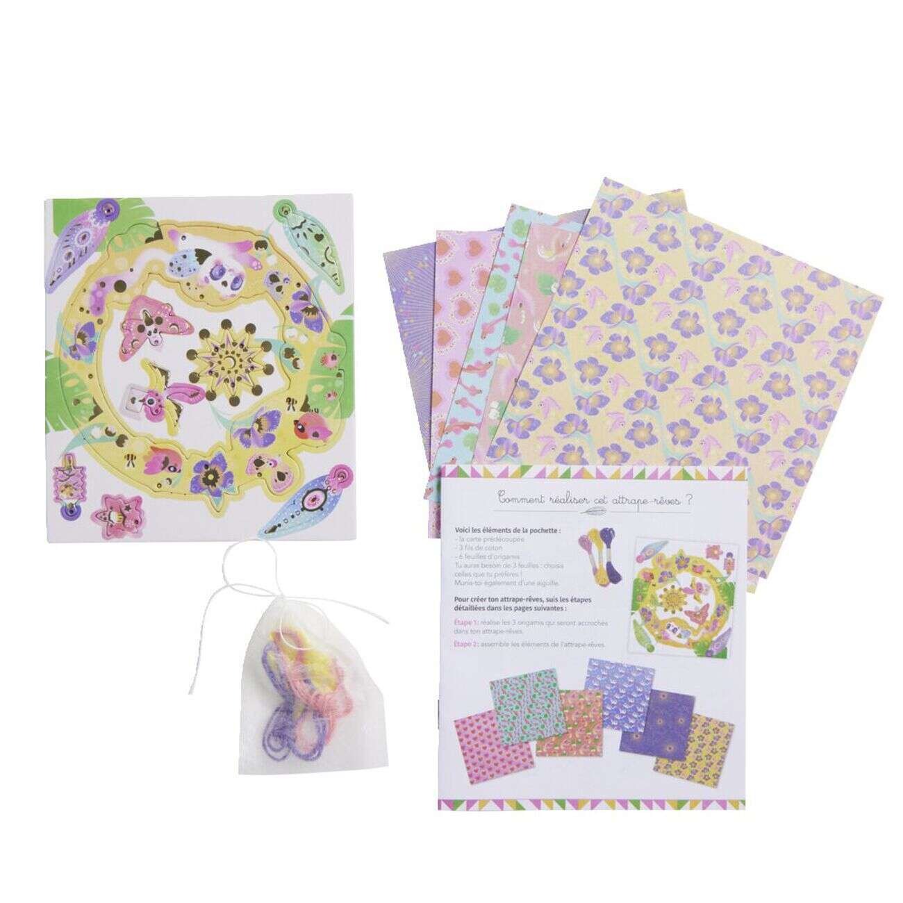 Coffret création attrape-rêves chat et origami