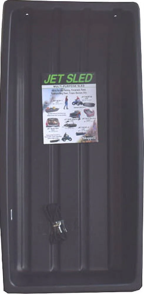 Plastic 66 In. Poly Jet Sled, Black, Extra Large, Hunting Game Cart - Image 2