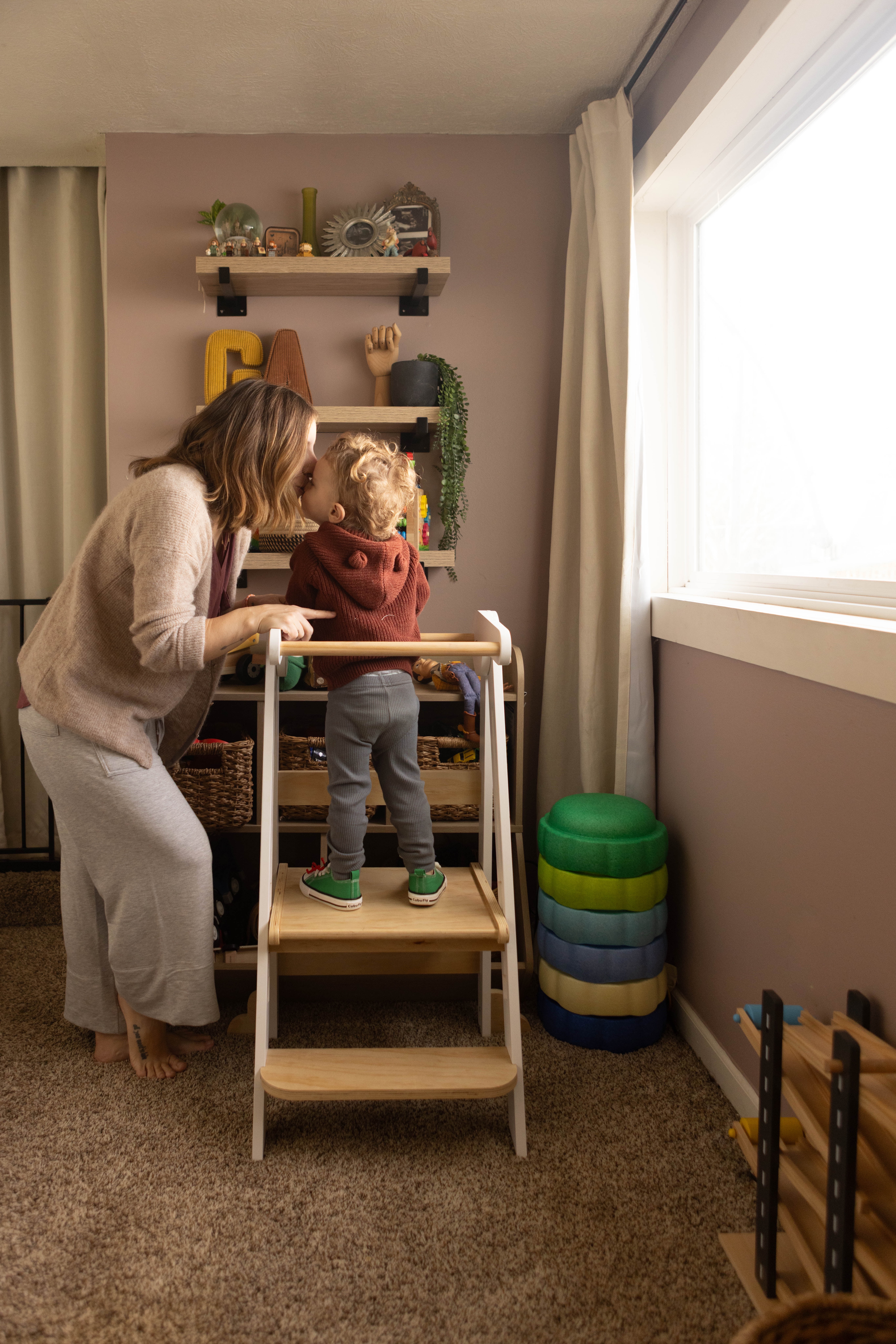 Foldable Toddler Kitchen Tower, Standing Tower for Kids Age 1.5-6 Years, White(White) - Image 6