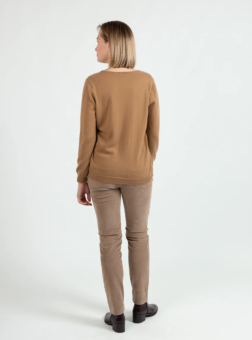 Cardigan femme en cachemire beige cuivre
