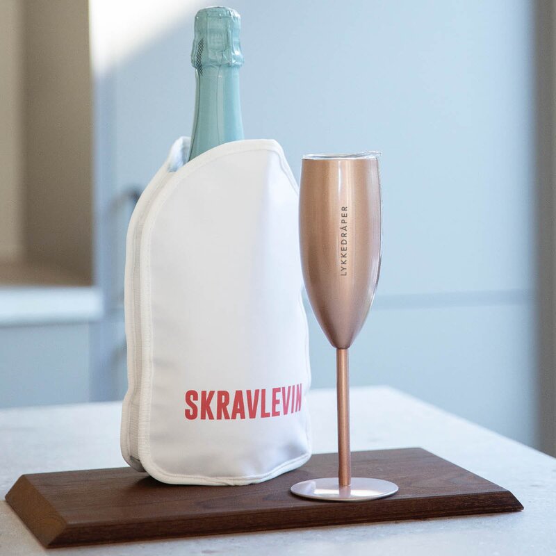 Termo champagneglass Lykkedråper 12 cl roségull