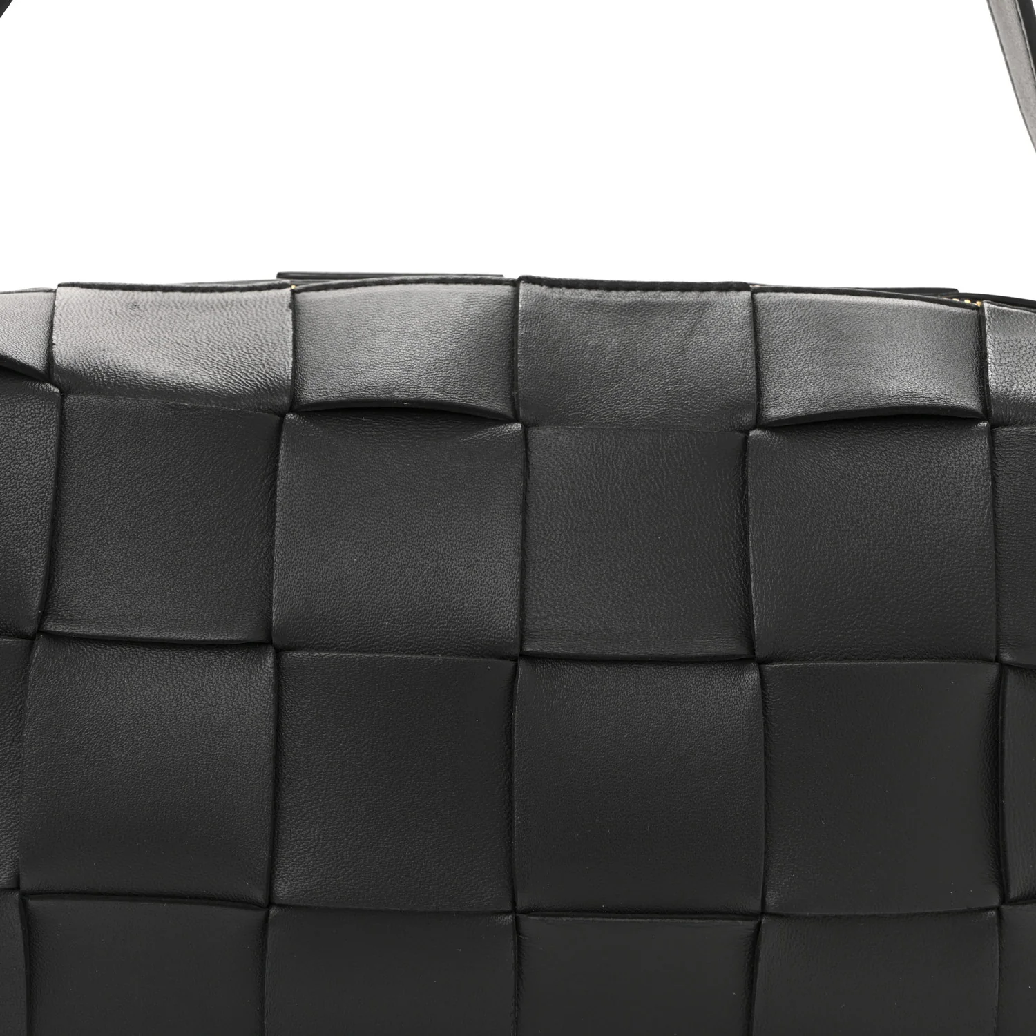 Lambskin Maxi Intrecciato Brick Cassette Bag Black