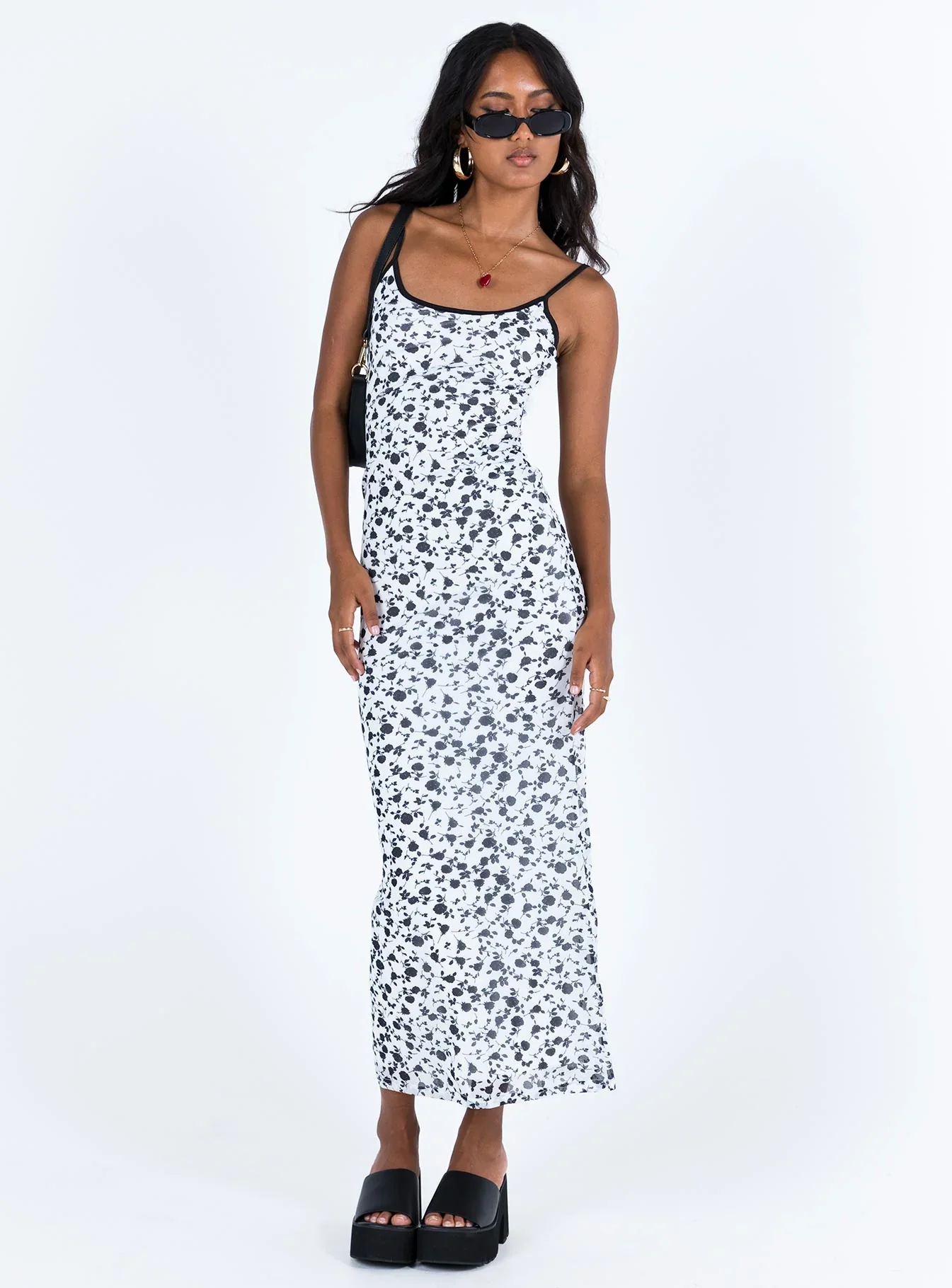Knox Maxi Dress White / Black Floral