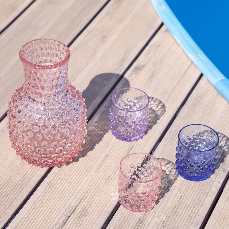 Hobnail vannglass 15 cl lavendel
