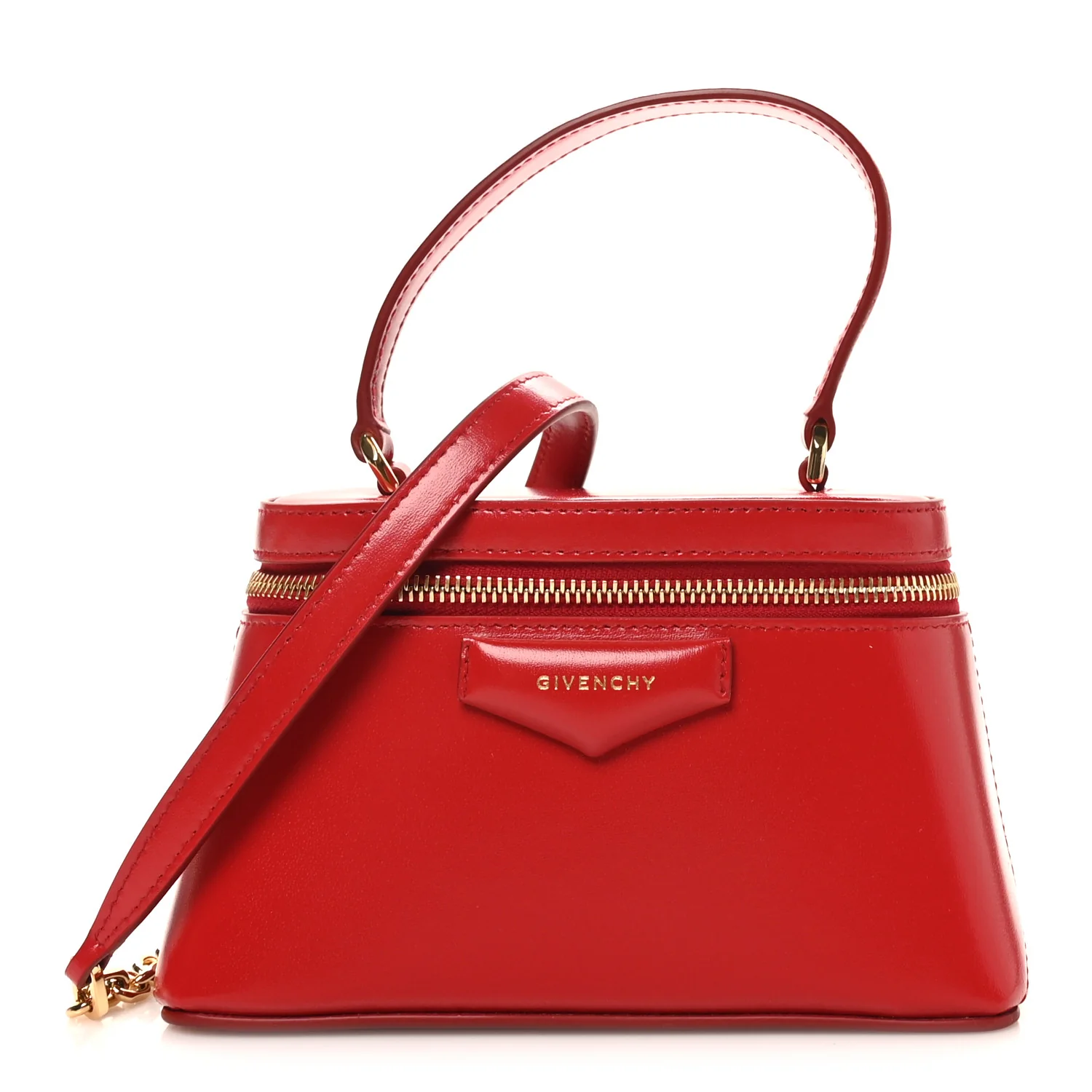 Box Calfskin Antigona Vanity Bag With Chain Vermillon