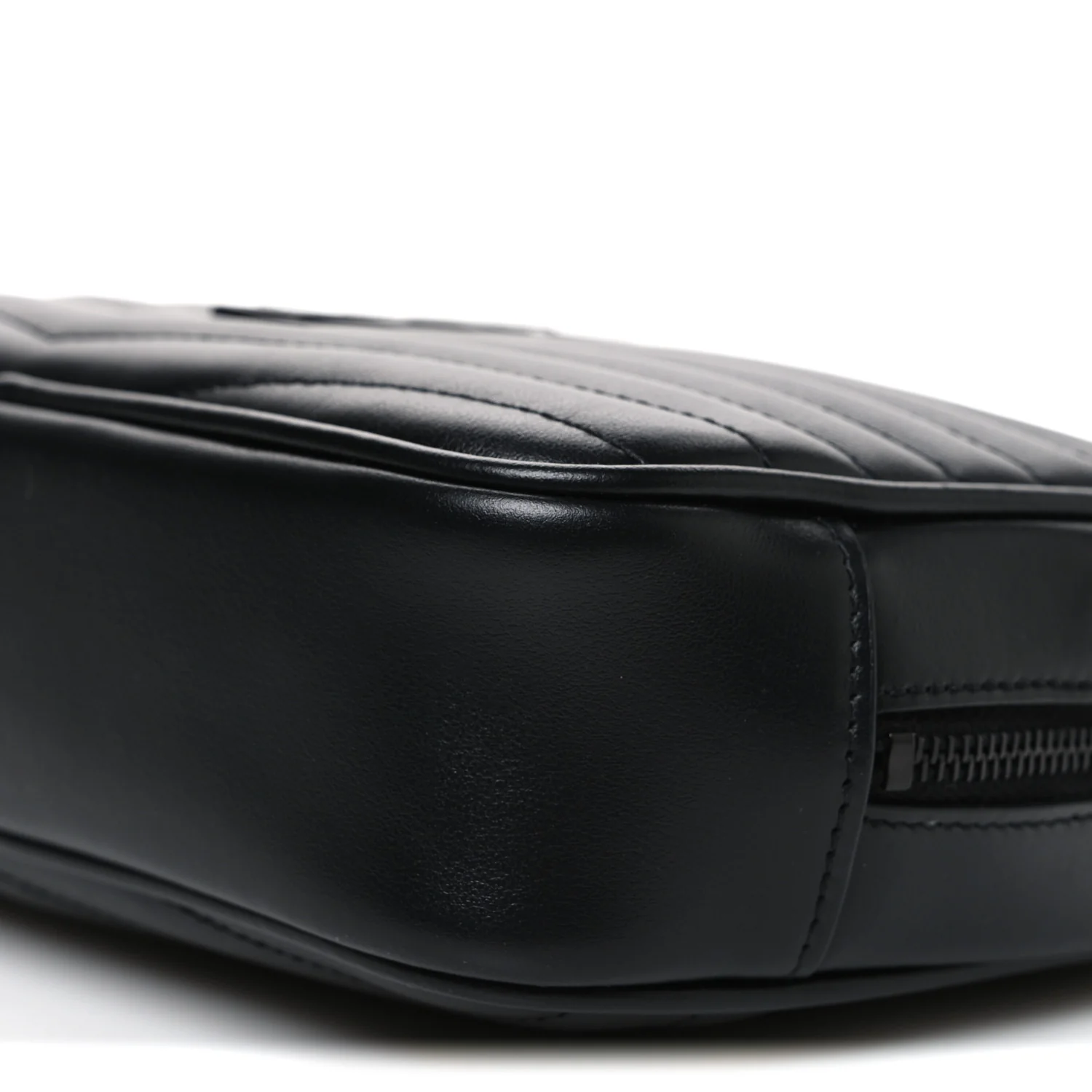 Calfskin Matelasse Monochrome Monogram Mini Lou Camera Bag Black