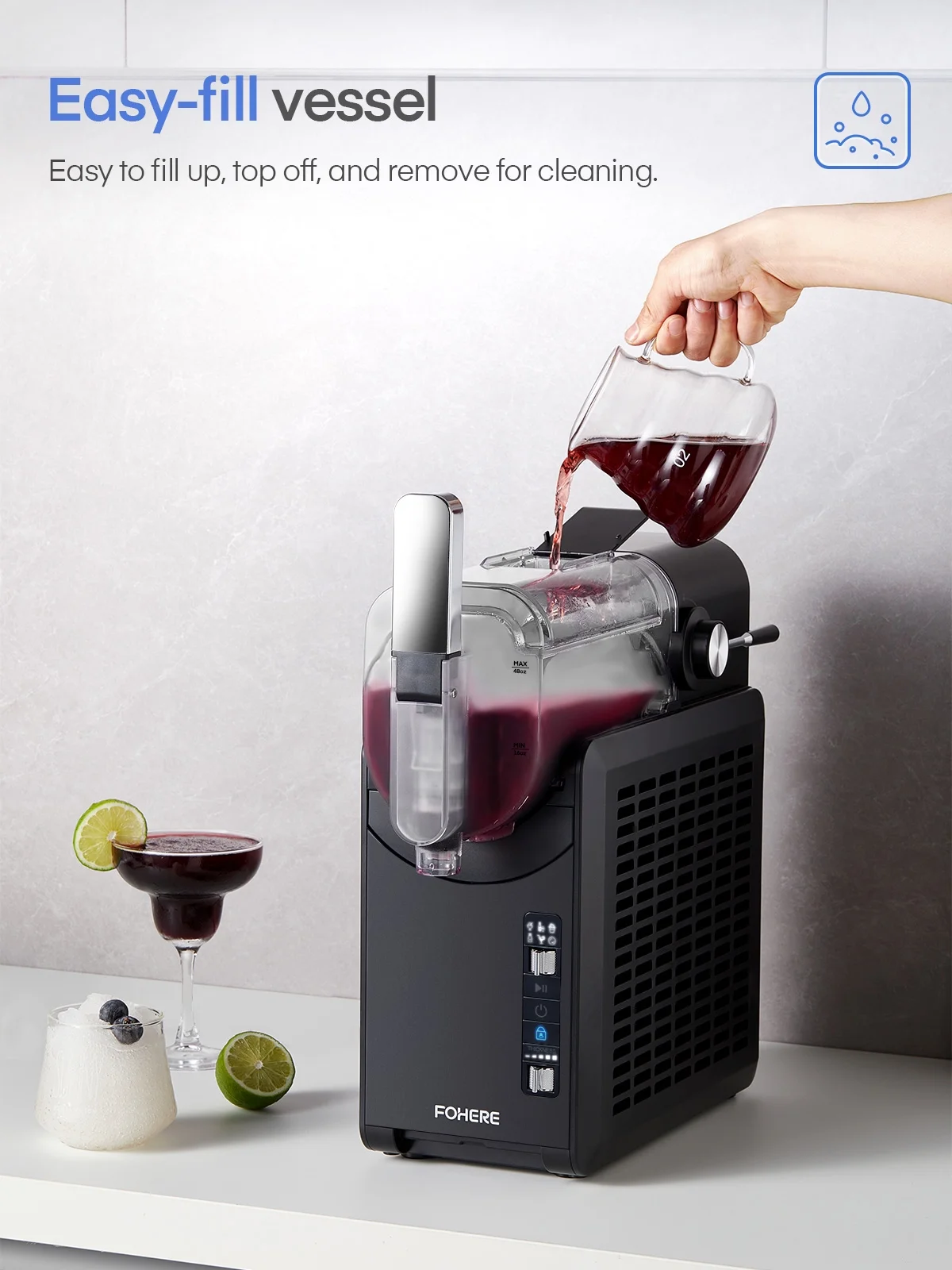 5-in-1 Slushie Machine, No Ice Needed, 15 Min Slushy Machine for Home with Self-Cleaning, Professional Frozen Drink Maker, 5 Preset Programs, Frozen Margaritas, Frapp��s, Milkshakes, and More - Image 10