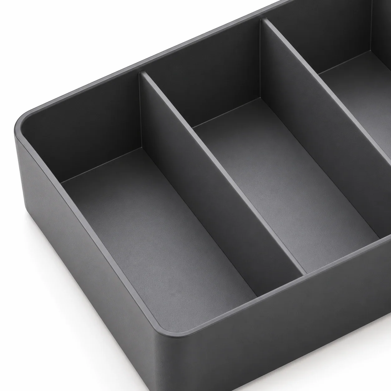 Charcoal Cable Storage Tray with Removable Dividers