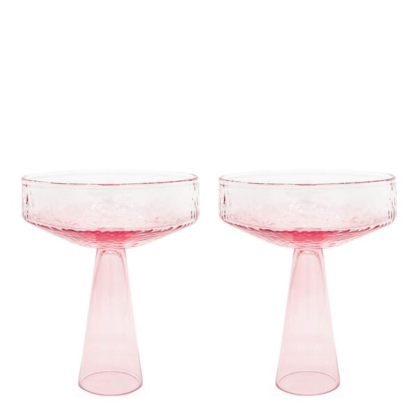 Claude champagneglass 25 cl 2 stk rosa
